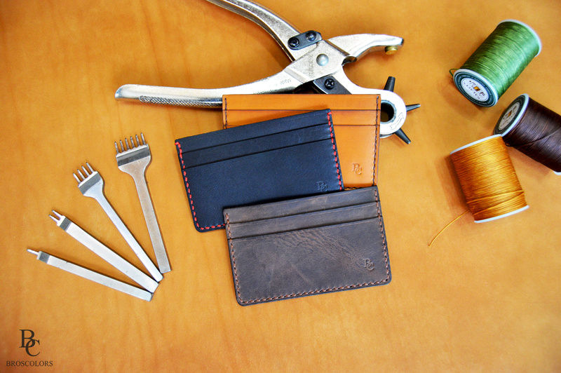 Slim Black Leather Card Holder