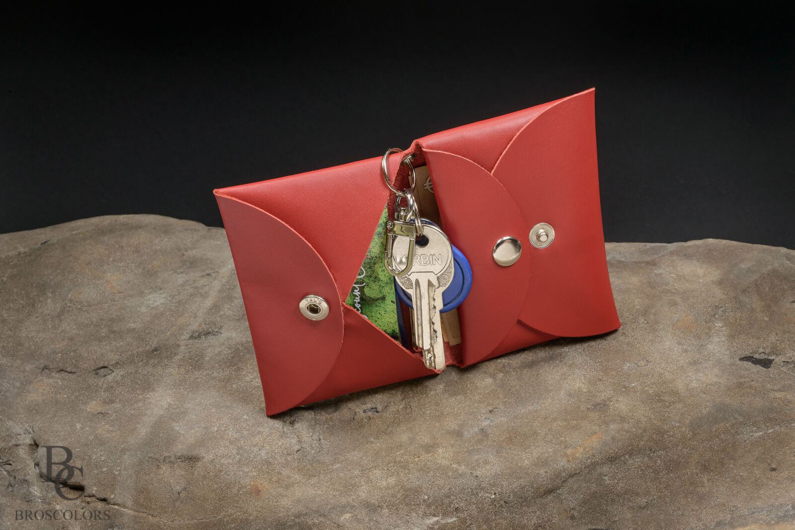 Minimalist Origami Leather Wallet, Red Leather Wallet Customized, Unisex Wallet