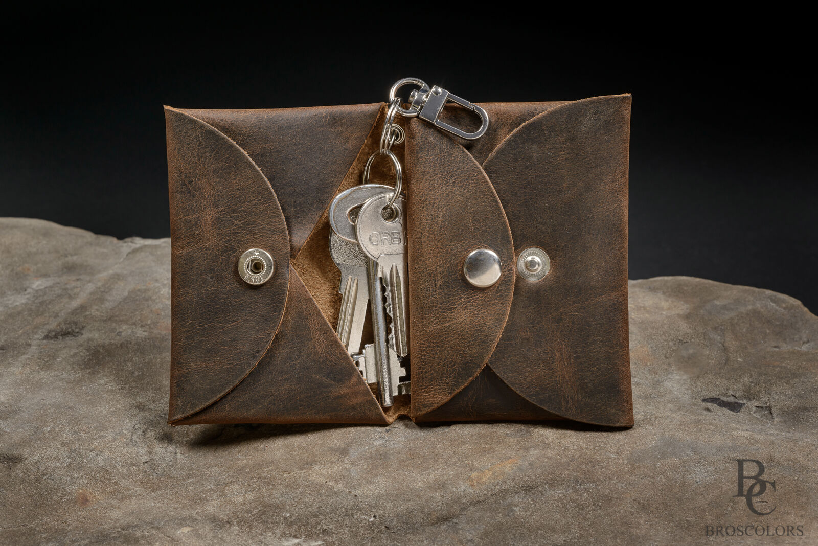 Minimalist Origami Wallet, Customized Brown Crazy Horse Leather Wallet