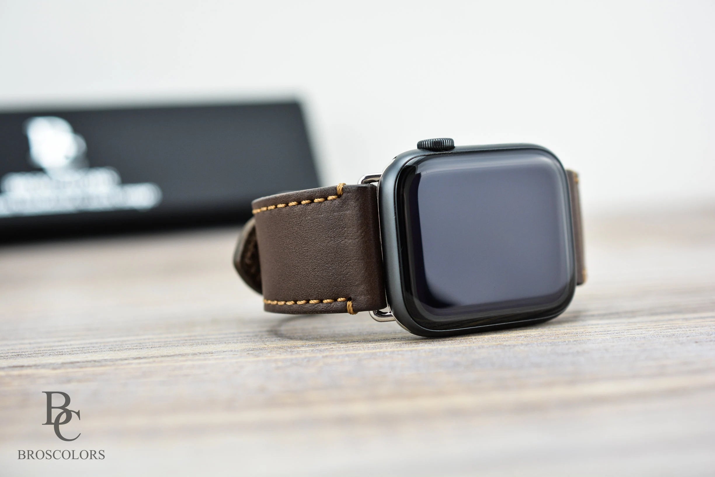Apple Brown Leather Watch Strap Yellow Stitching - Advanced User
