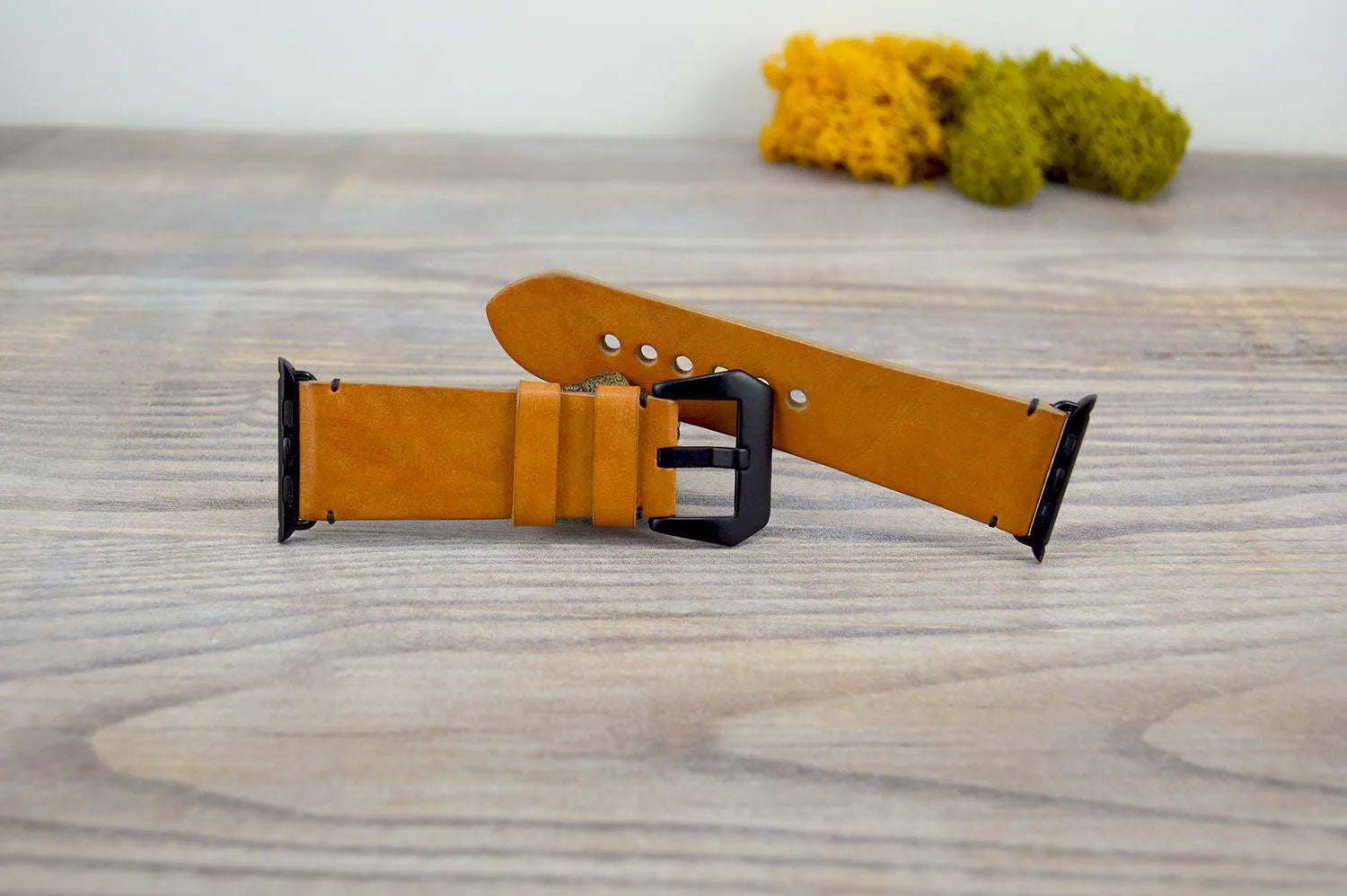 Apple Tan Color Leather Watch Band - Autumn Vibes