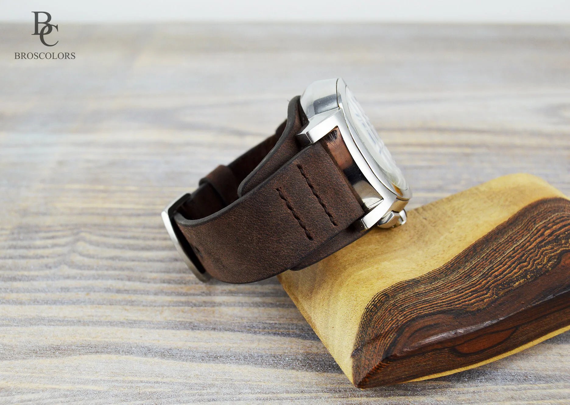 Brown Crazy Horse Leather Cuff Watch Band - Horse Adventure