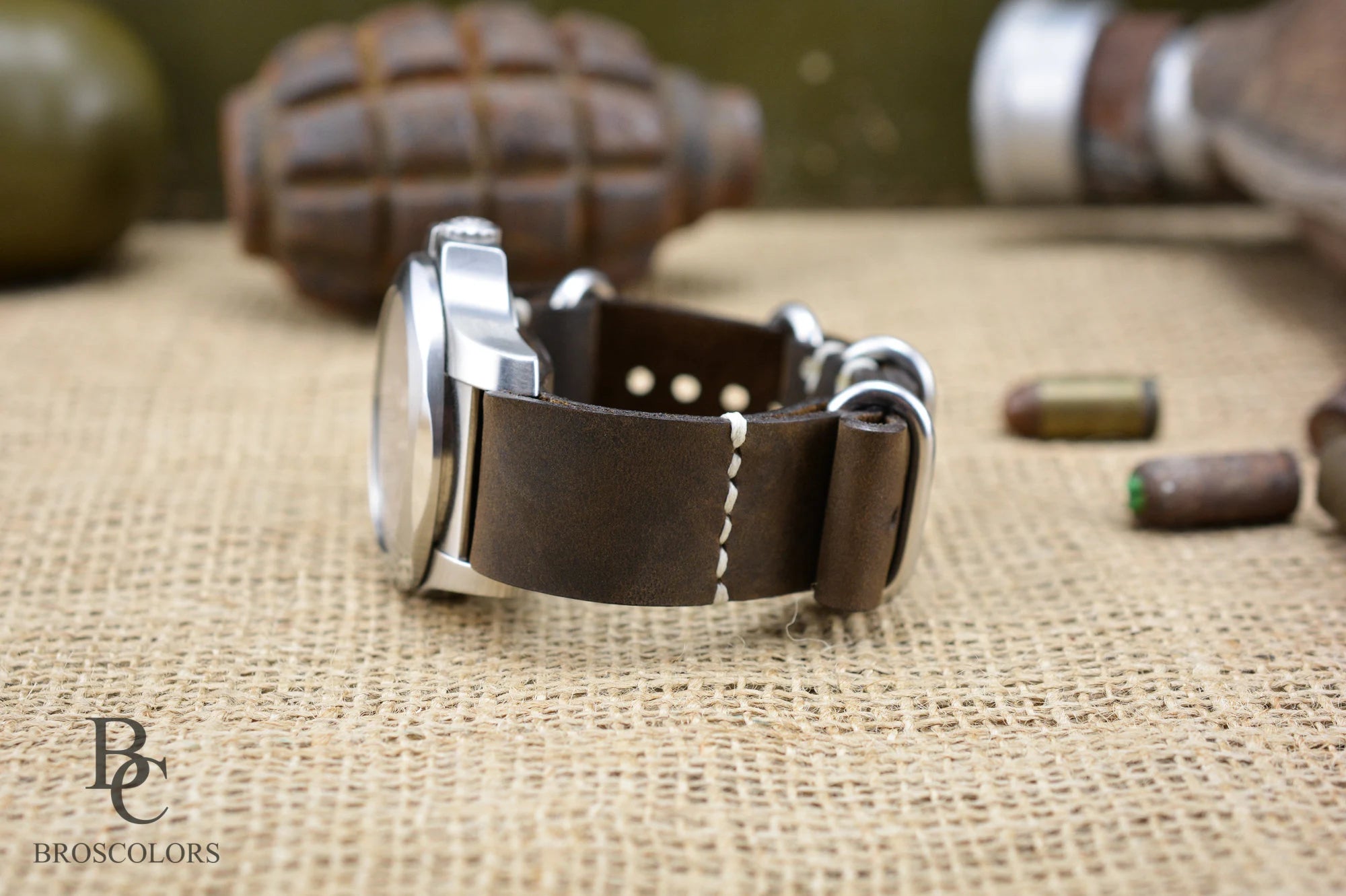 Crazy Horse Zulu Leather Watch Strap - Hand Stitched