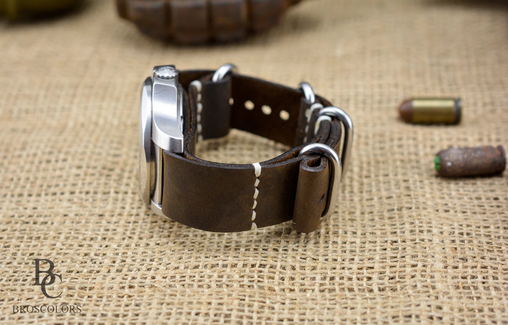 Crazy Horse Zulu Leather Watch Strap - Hand Stitched