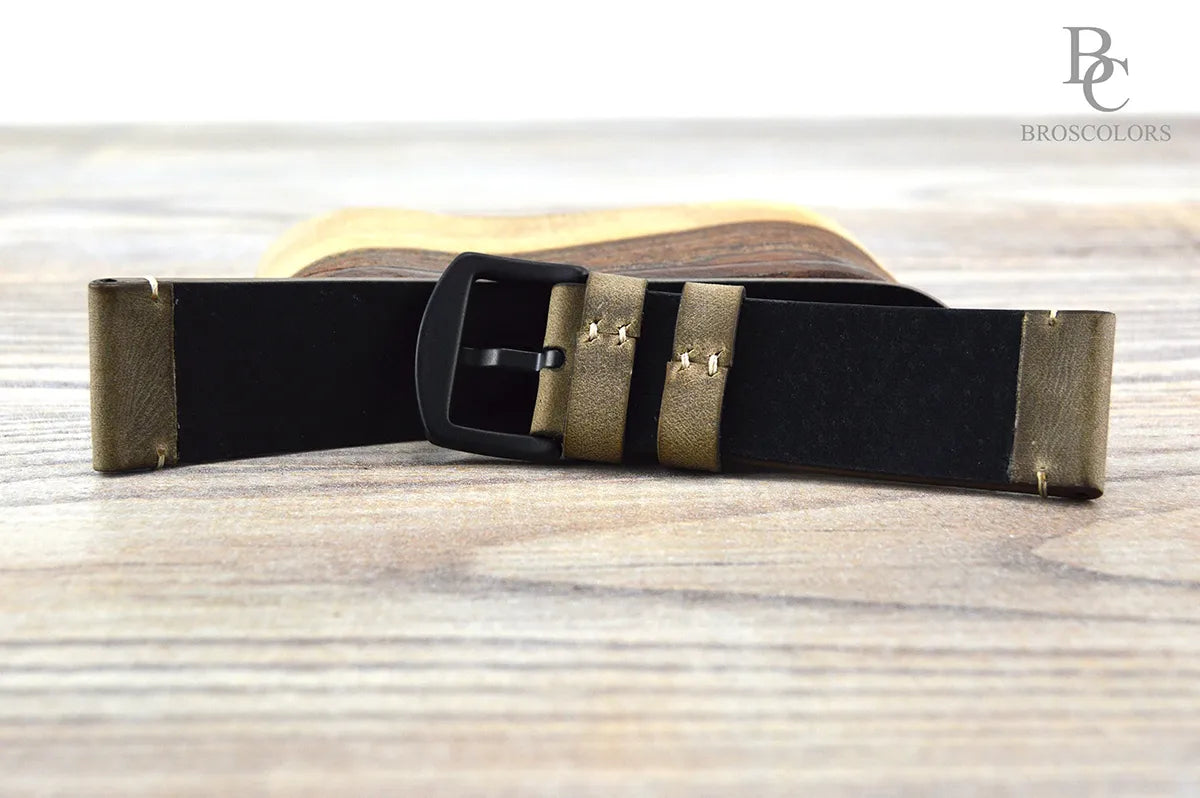Crazy Horse Leather Watch Strap - Green