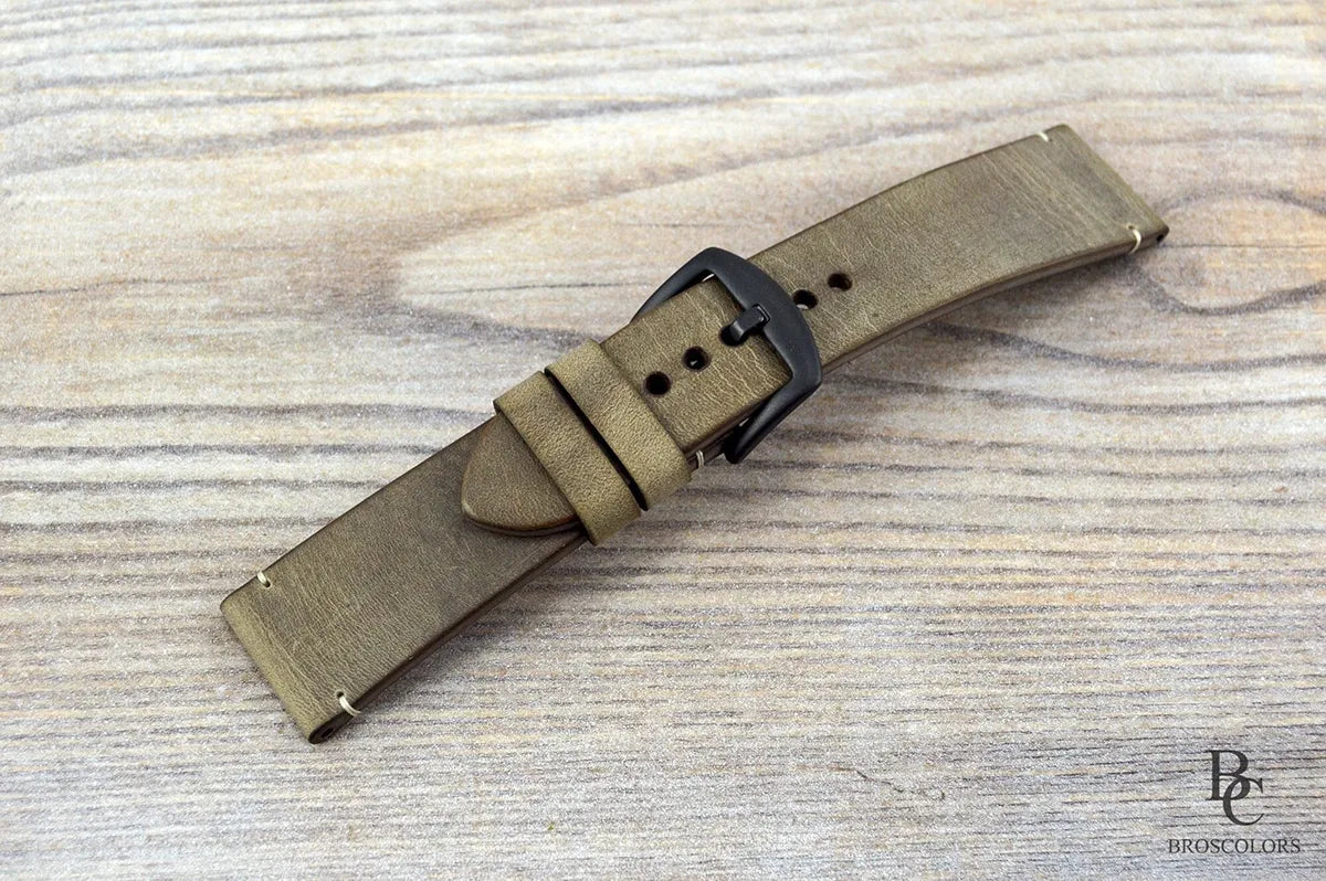 Crazy Horse Leather Watch Strap - Green