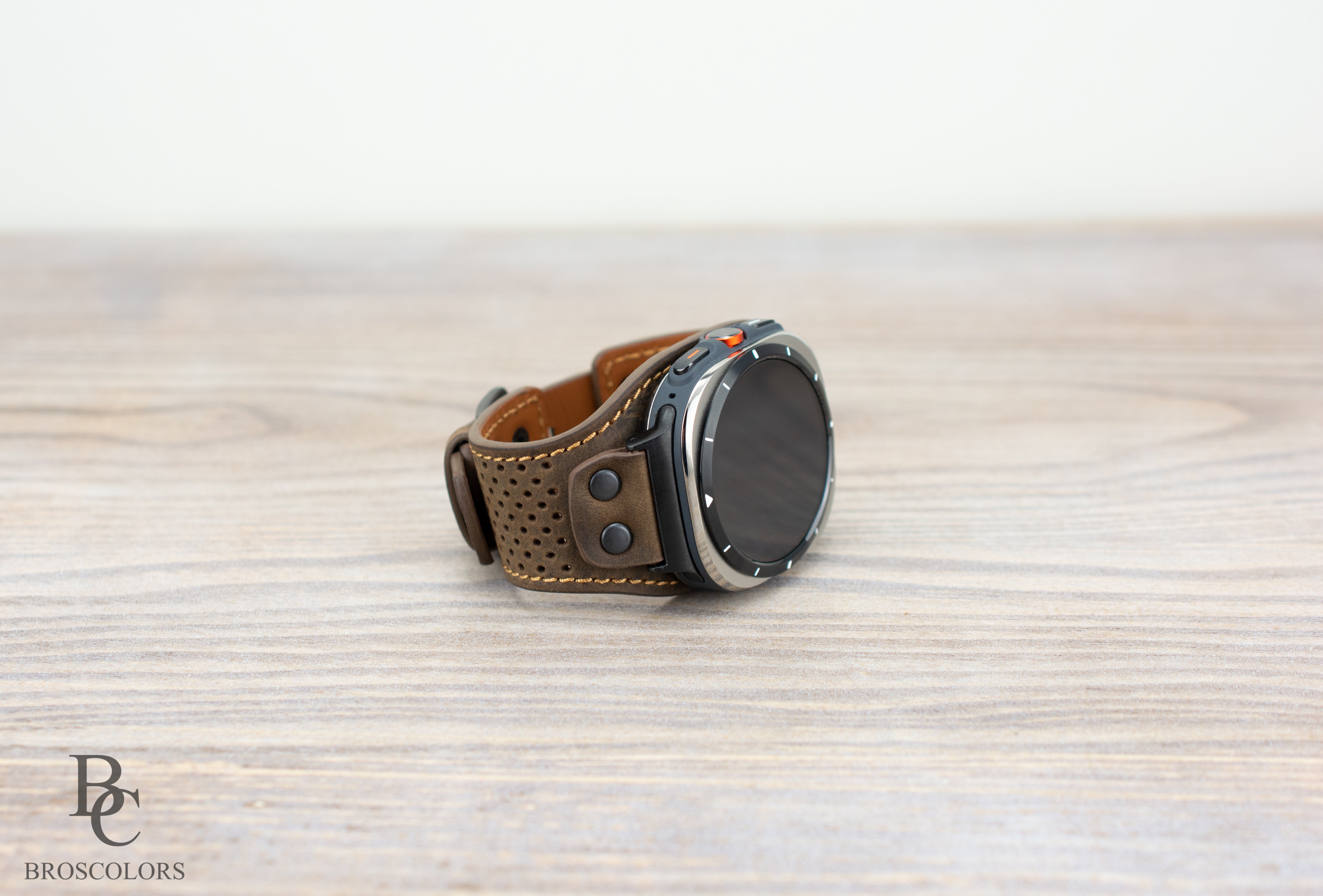 Brown Leather Cuff Band for Samsung Galaxy Ultra 47mm / Galaxy 8 Classic