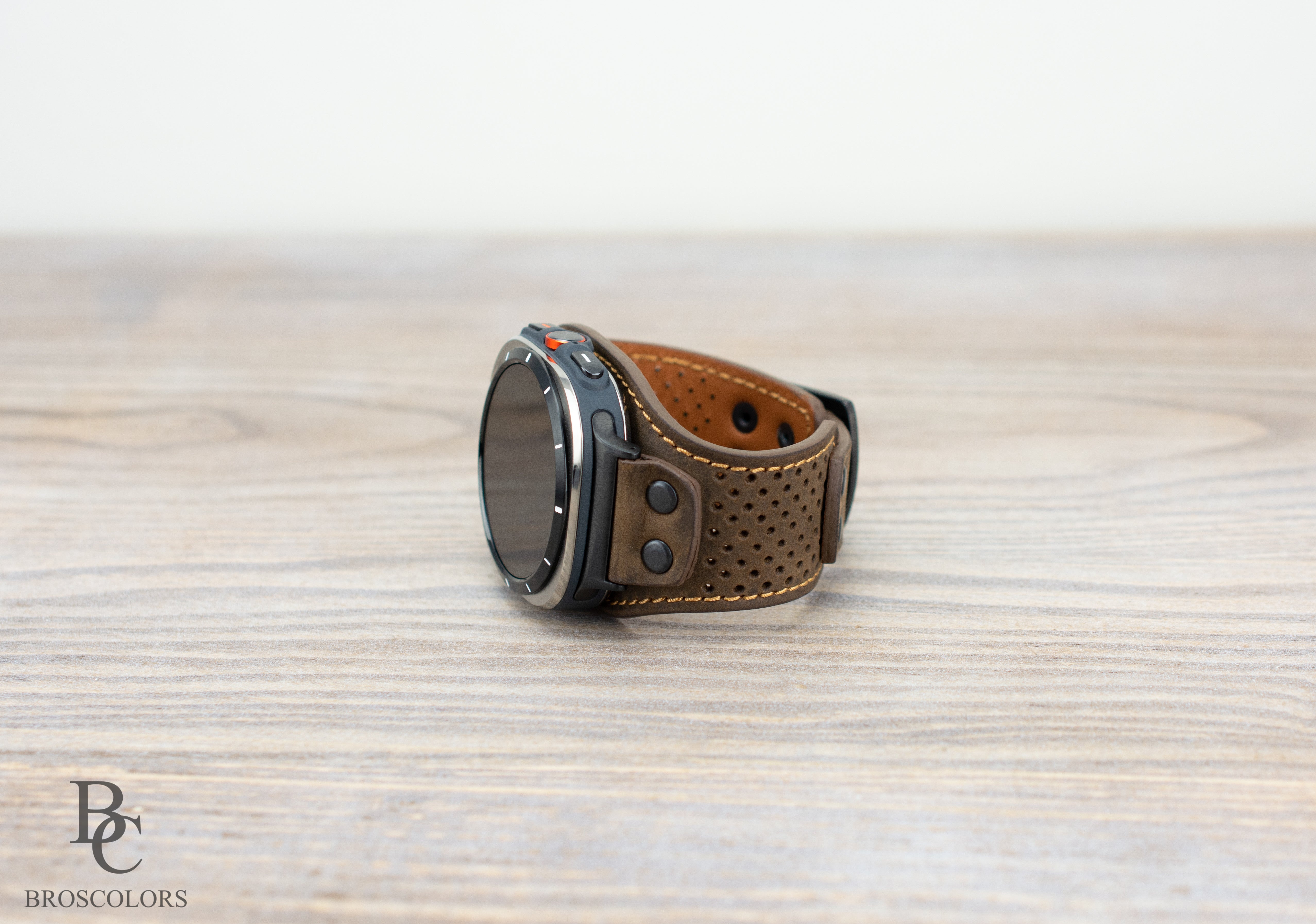 Brown Leather Cuff Band for Samsung Galaxy Ultra 47mm / Galaxy 8 Classic