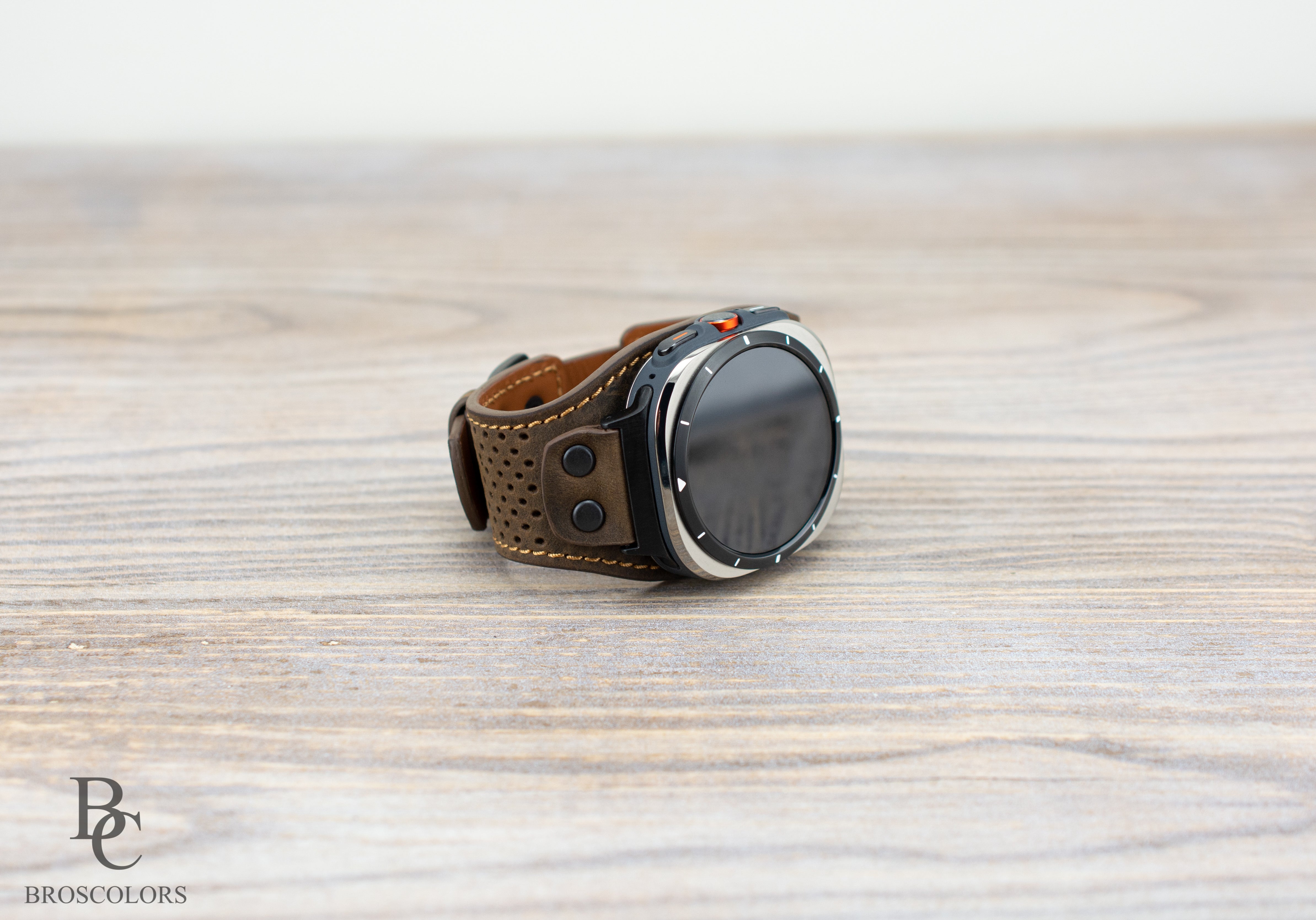 Brown Leather Cuff Band for Samsung Galaxy Ultra 47mm / Galaxy 8 Classic