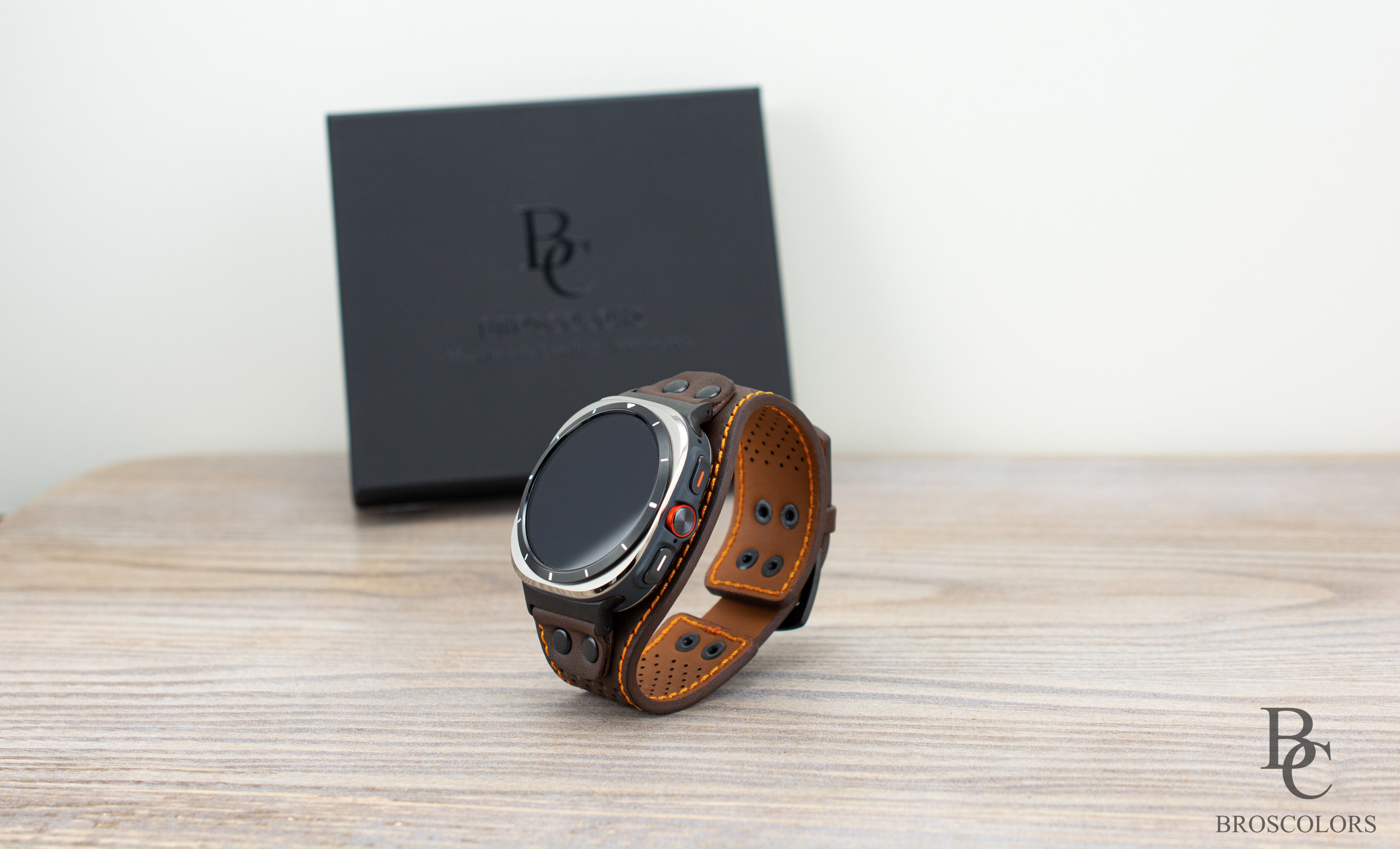 Brown Leather Cuff Band for Samsung Galaxy Ultra 47mm / Galaxy 8 Classic