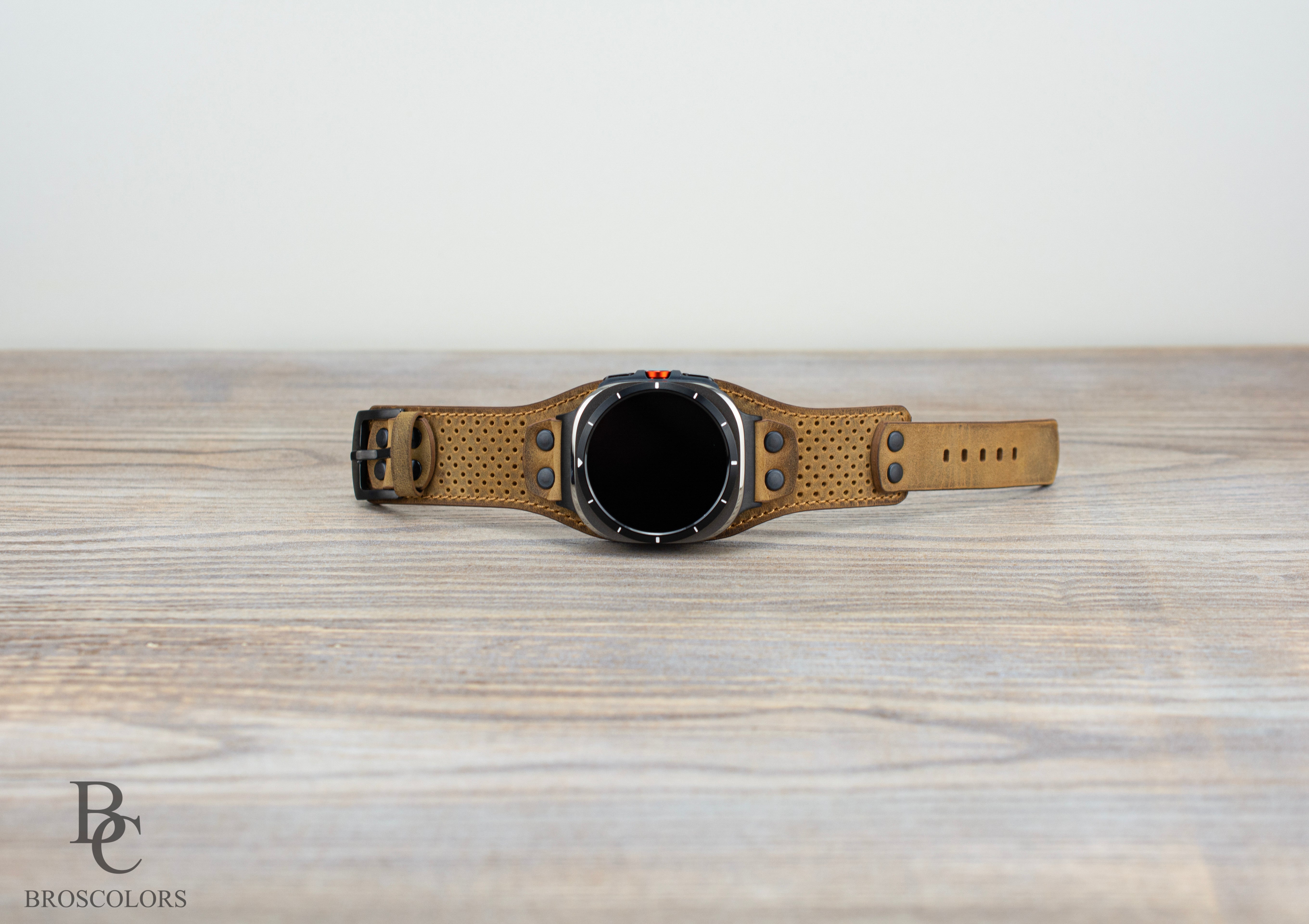 Brown Leather Cuff Band for Samsung Galaxy Ultra 47mm / Galaxy 8 Classic