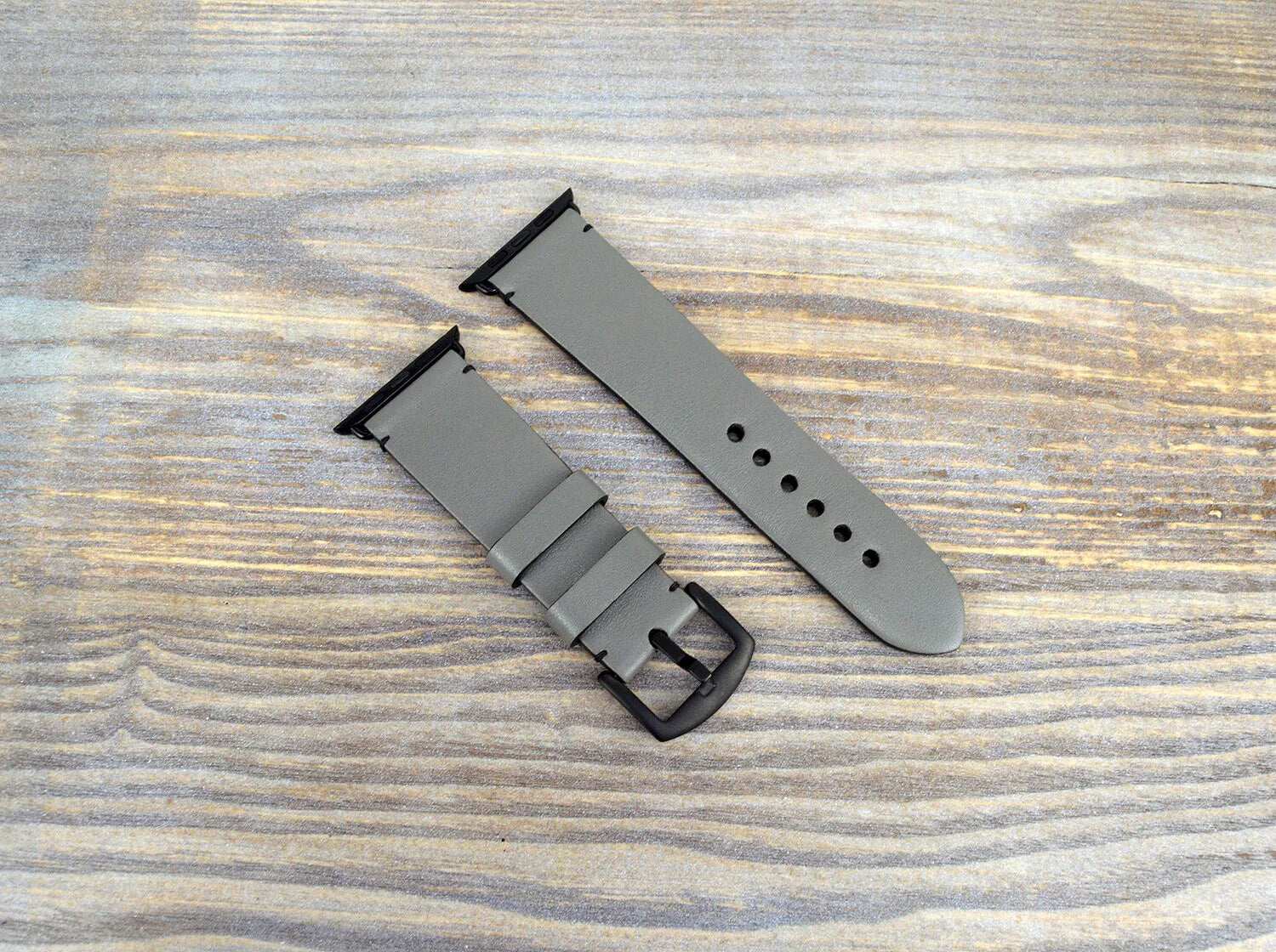 Gray Leather Apple Watch Band - Smart Monochrome