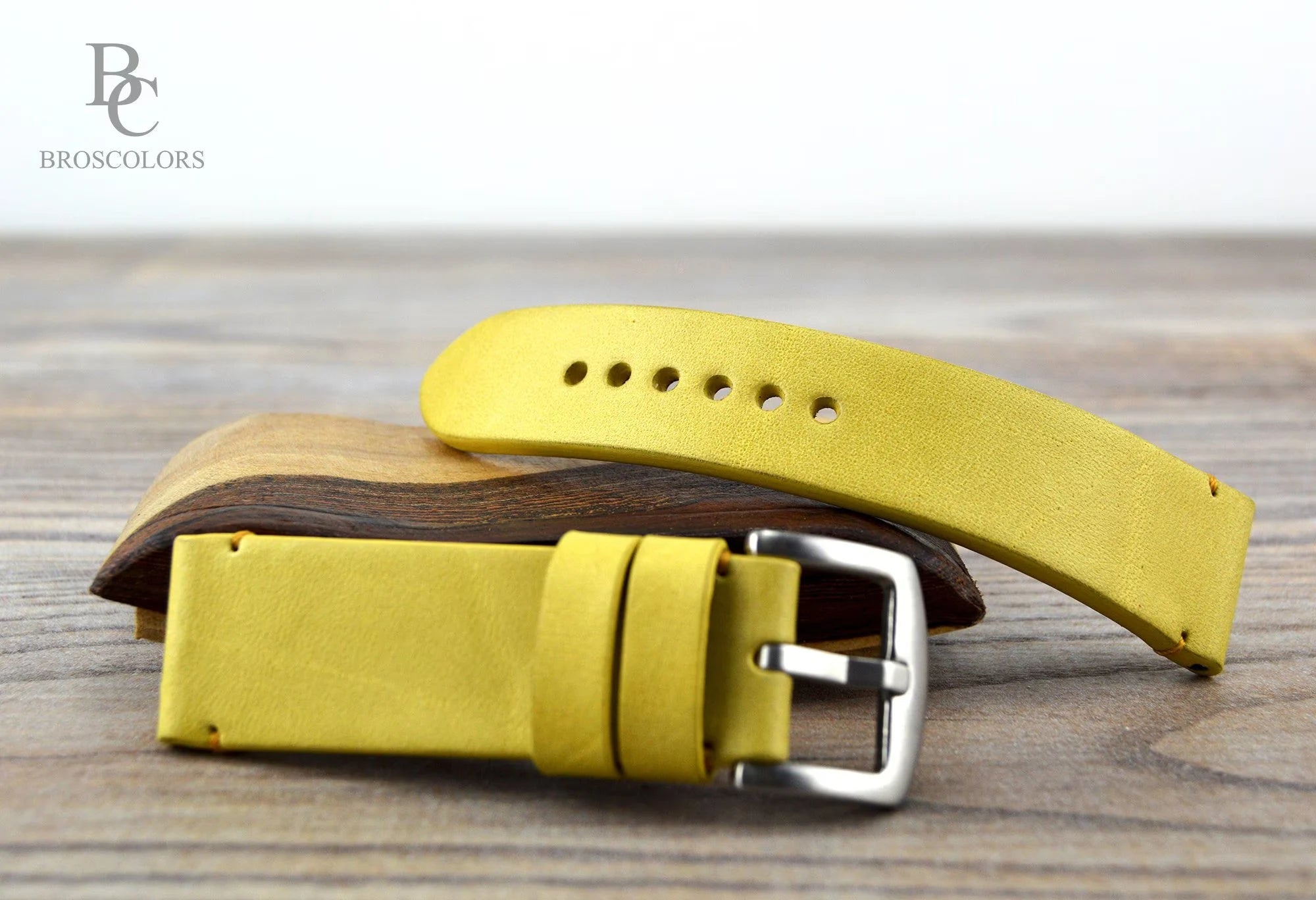 Mustard Yellow Leather Watch Strap - Cool Colors