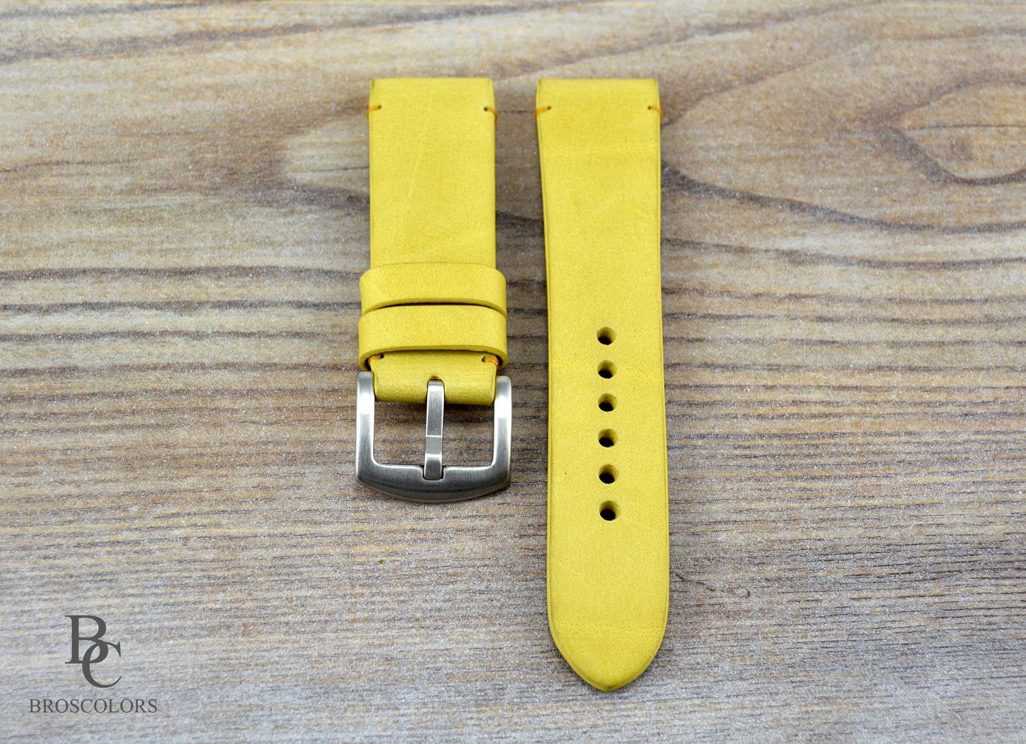 Mustard Yellow Leather Watch Strap - Cool Colors