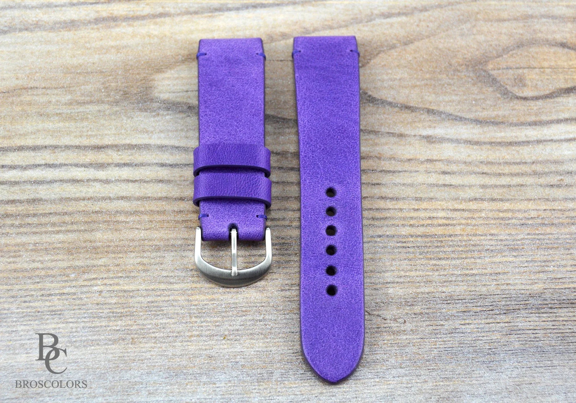 Purple Leather Watch Strap - Purple Comfort