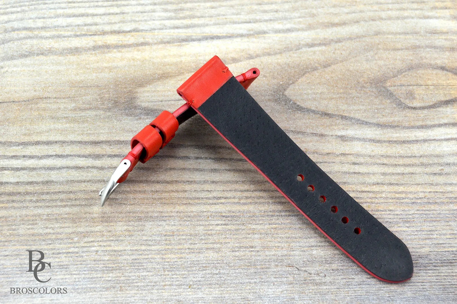 Red Leather Watch Strap - 16 - 24mm - Dracula's Cape