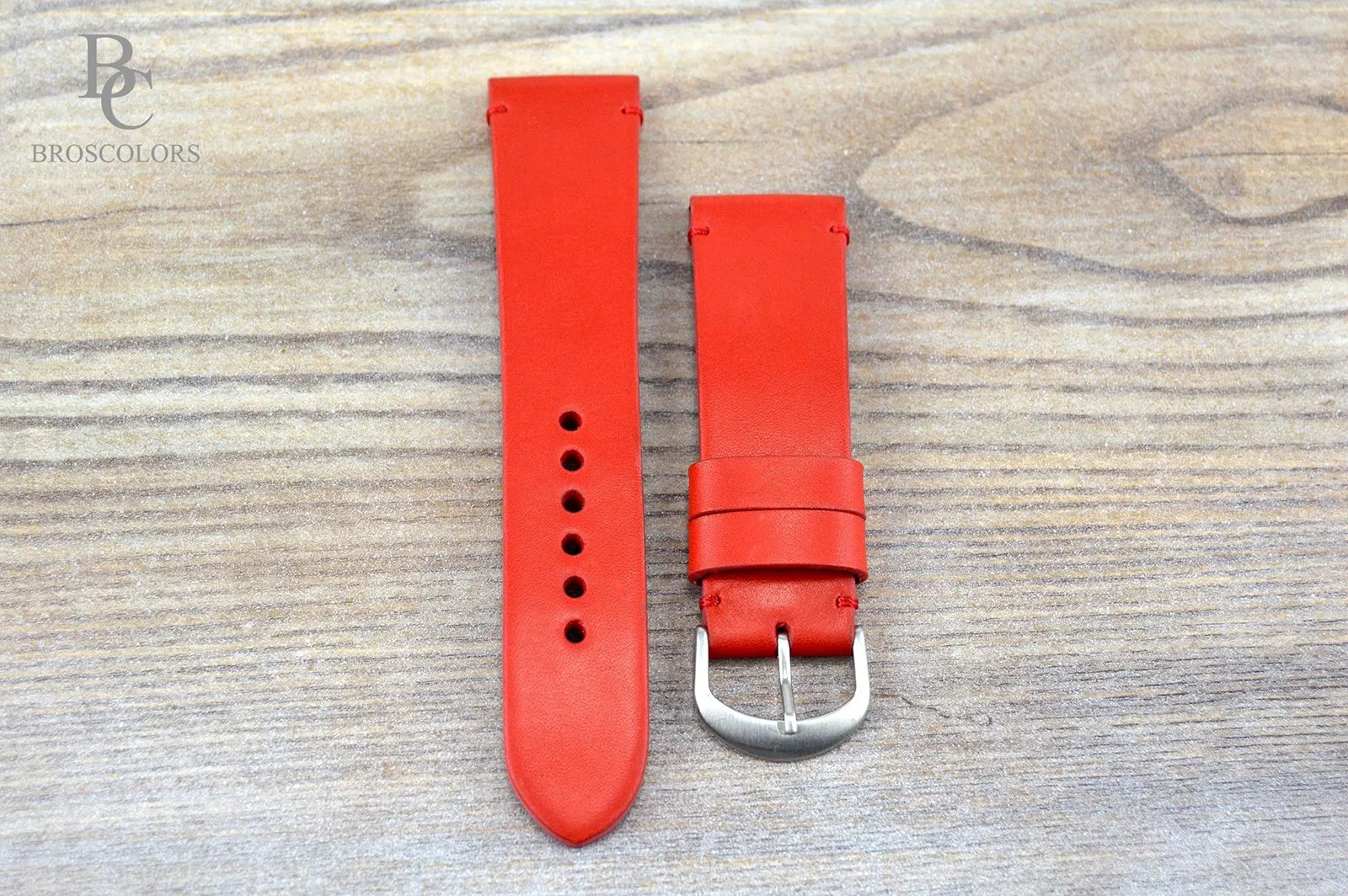 Red Leather Watch Strap - 16 - 24mm - Dracula's Cape