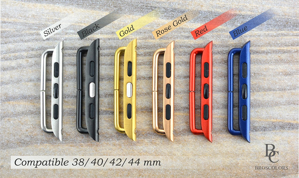 Black Leather Apple Watch Strap with 2 Customizable Stitching Colors - Double Fun