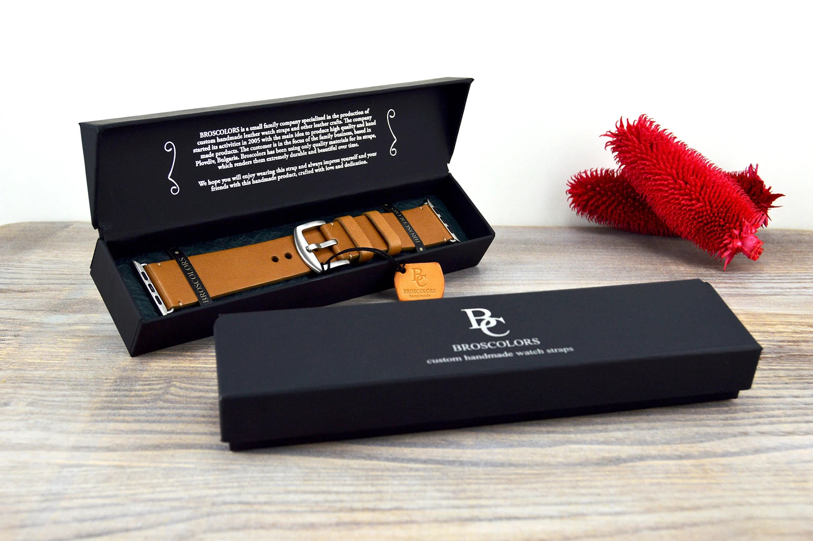 Black Leather Apple Watch Strap with 2 Customizable Stitching Colors - Double Fun