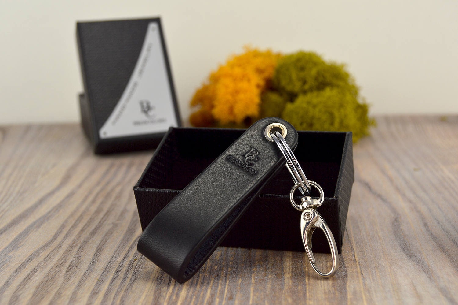 Personalized leather keychain