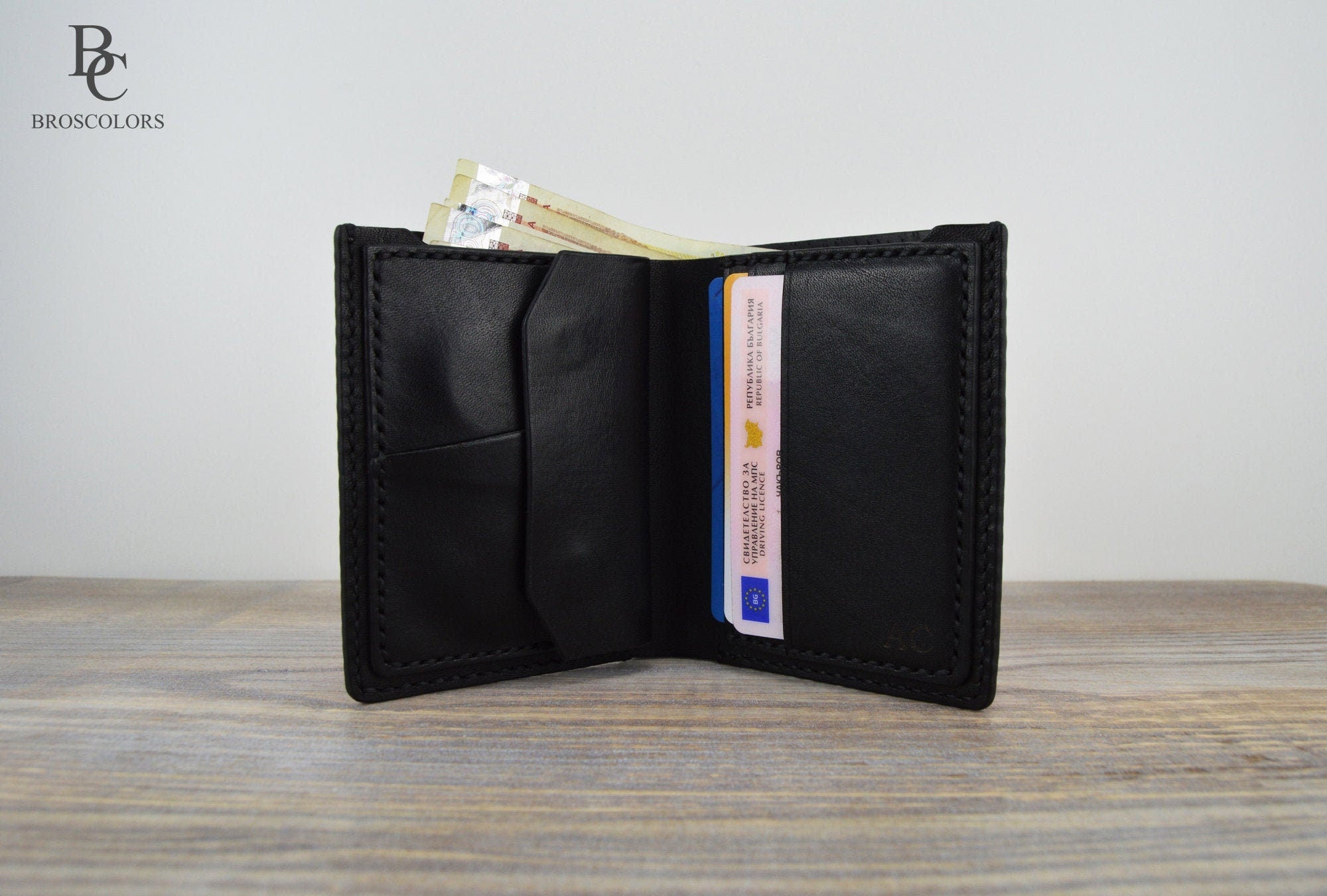 Minimalist Leather Wallet, Red Leather Wallet, Customized Leather Wallet, Mens Wallet, Unisex wallet, Hand-Stitched Wallet, Hand Made Wallet