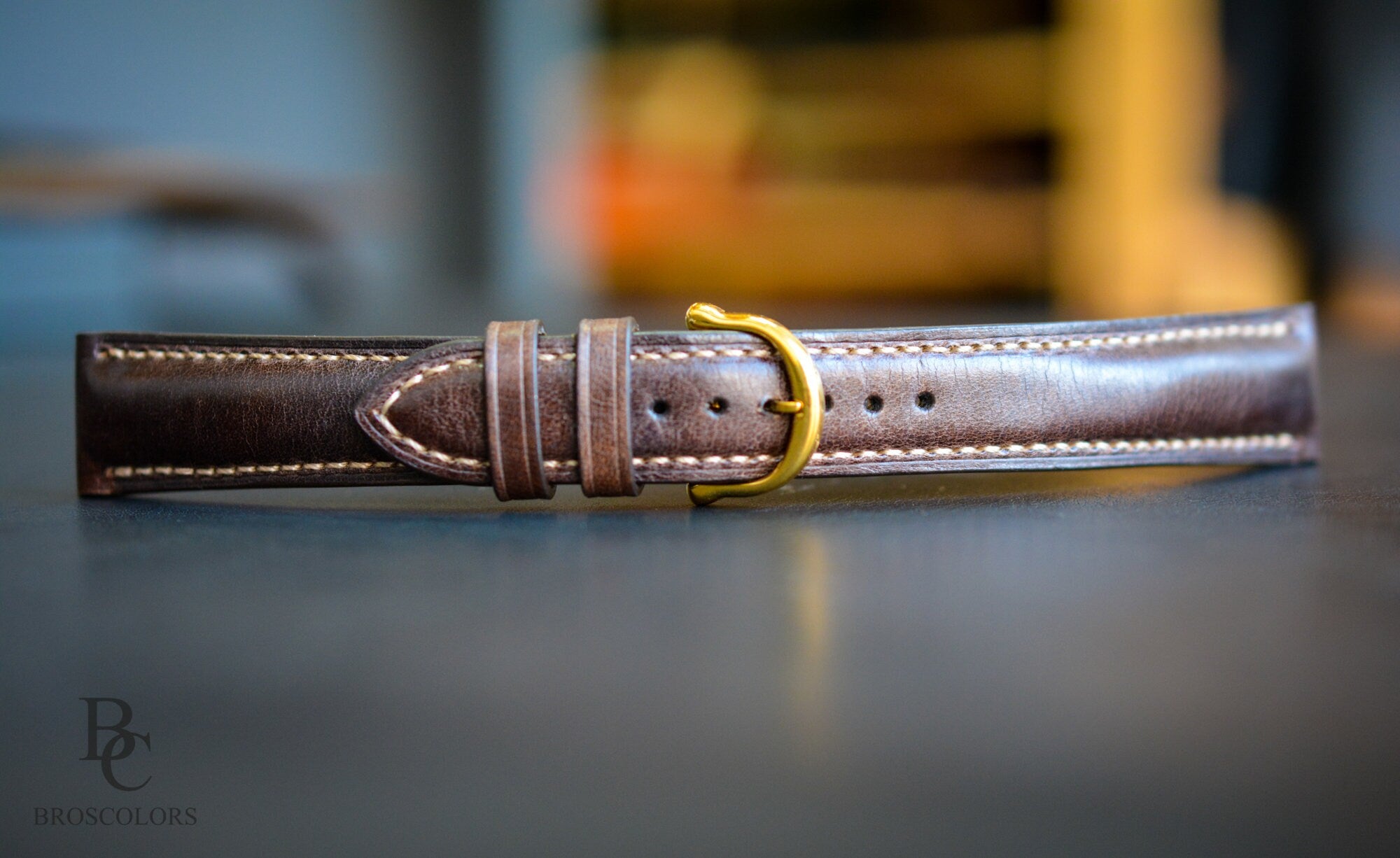 Brown Crazy Horse Watch Strap - Hand Stitched Leather Band