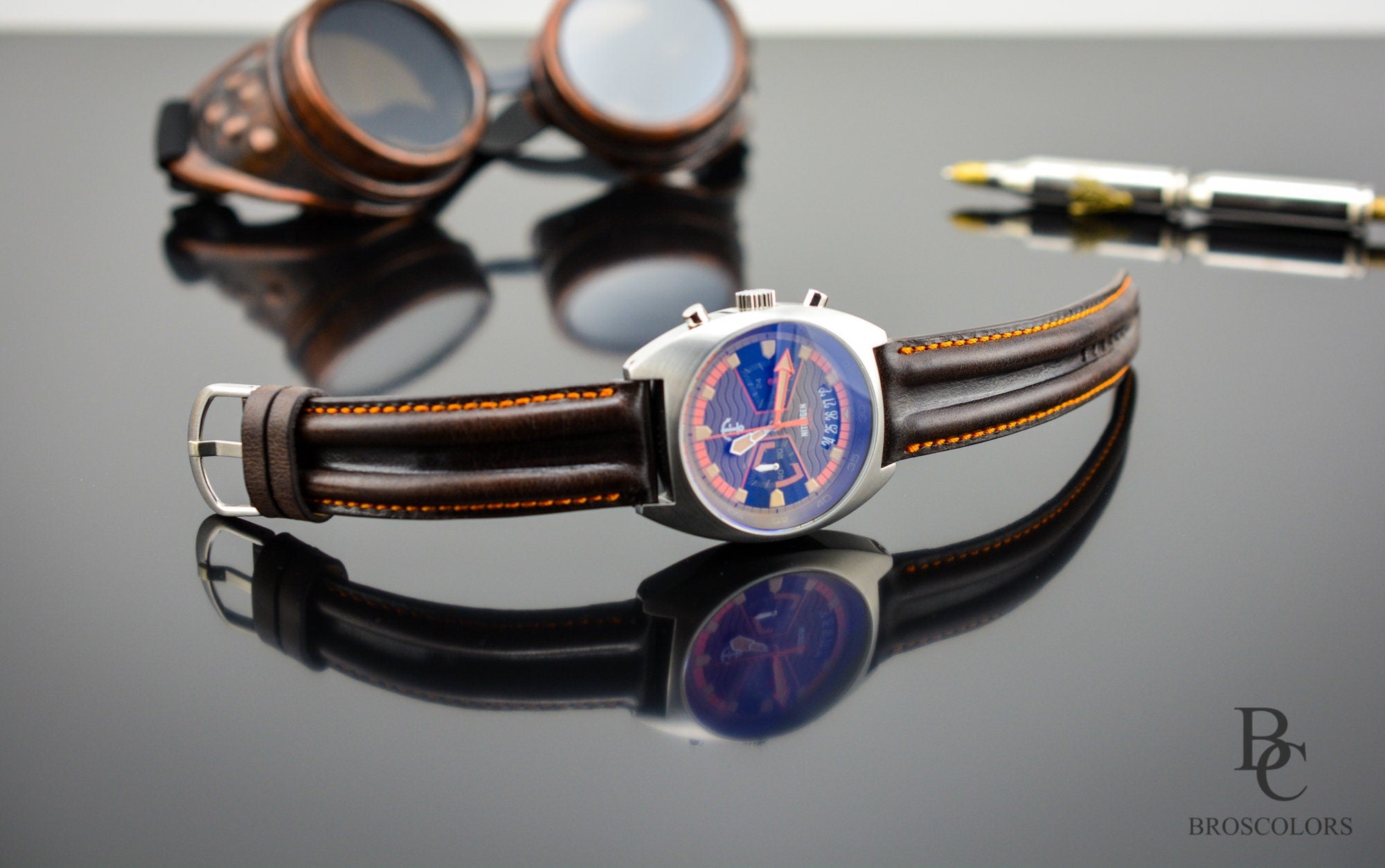 Brown Leather Pilot Watch Strap