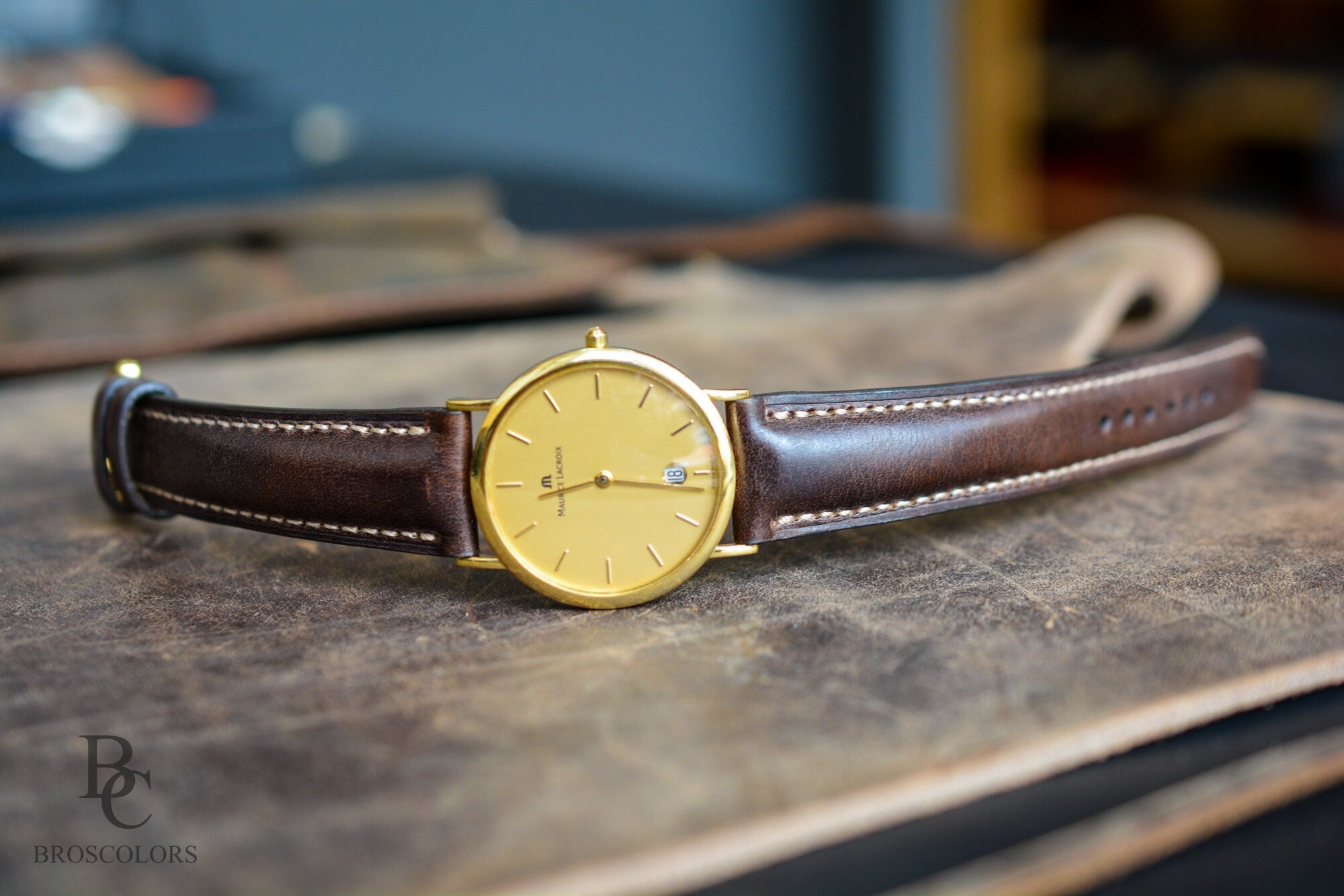 Brown Crazy Horse Watch Strap - Hand Stitched Leather Band
