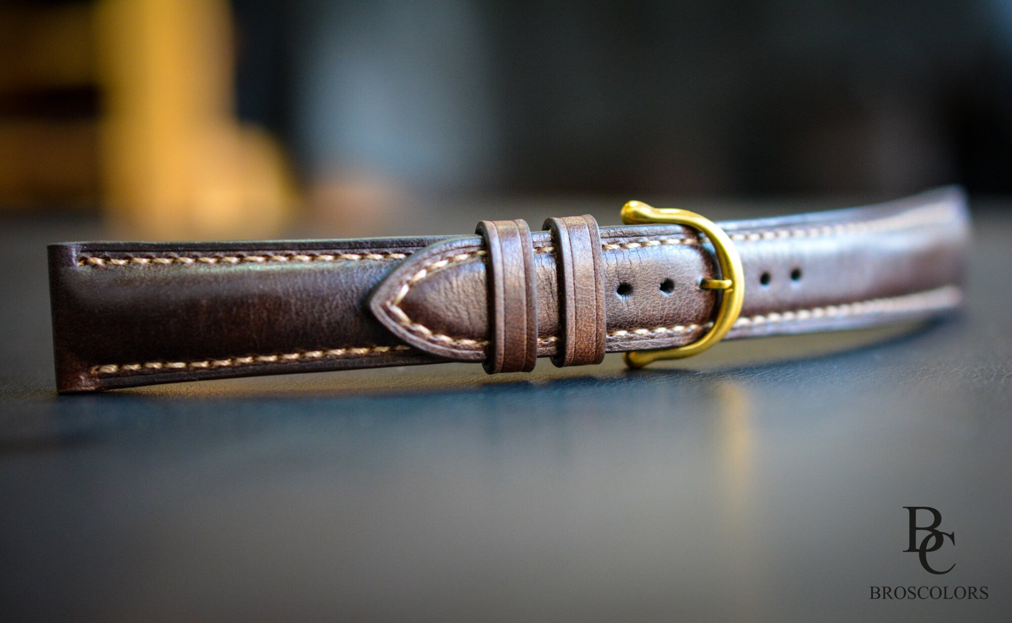 Brown Crazy Horse Watch Strap - Hand Stitched Leather Band