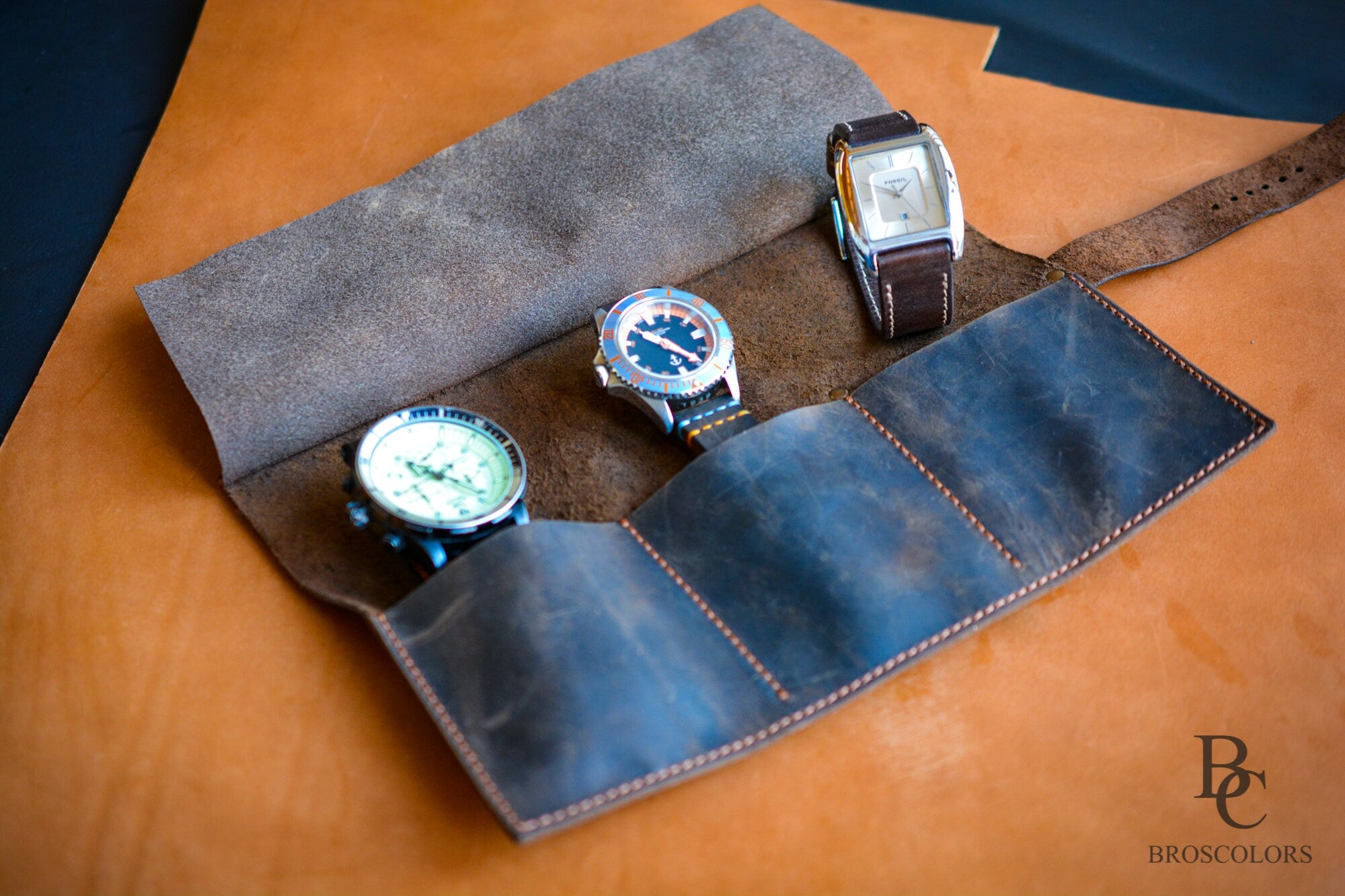Crazy Horse Leather Watch Roll