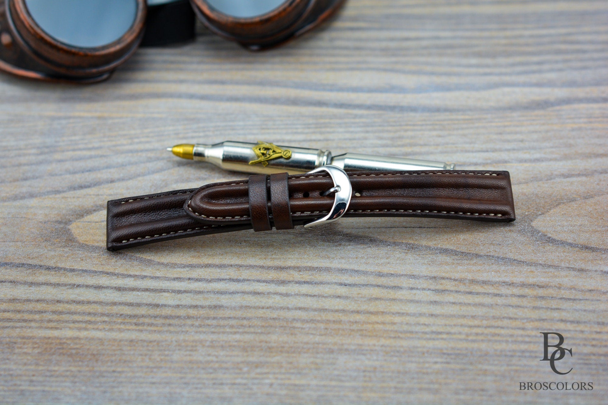 Brown Leather Pilot Watch Strap - Pilot Waves