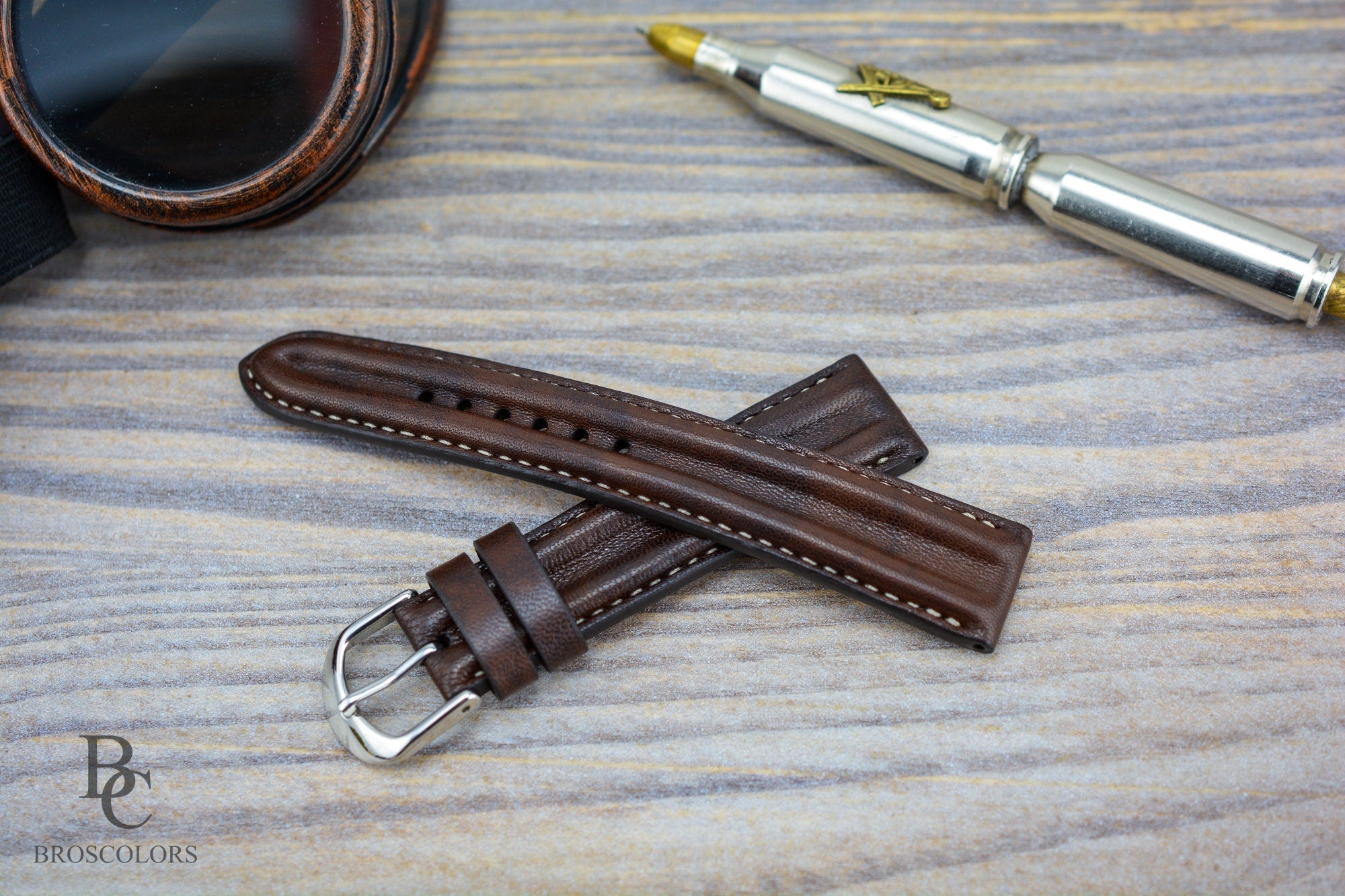 Brown Leather Pilot Watch Strap - Pilot Waves