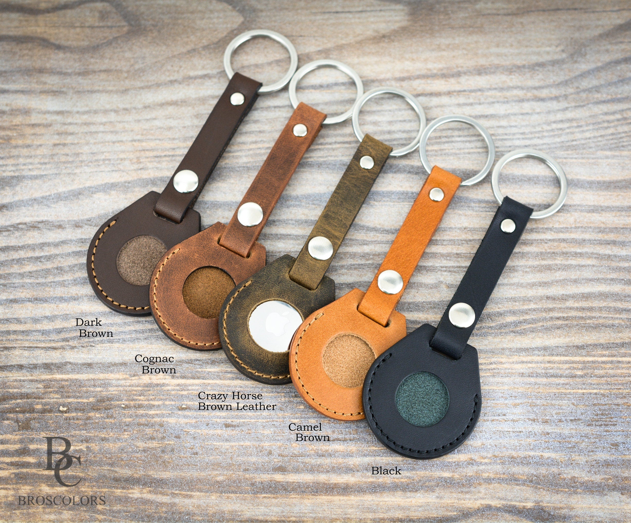 AirTag Leather Keychain - Long leather holder