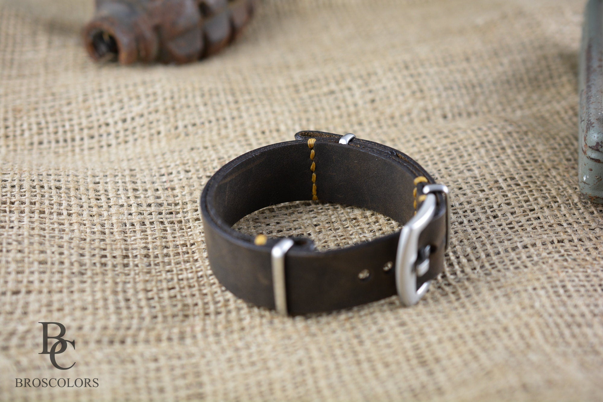 Crazy Horse Zulu Leather Watch Strap - Hand Stitched