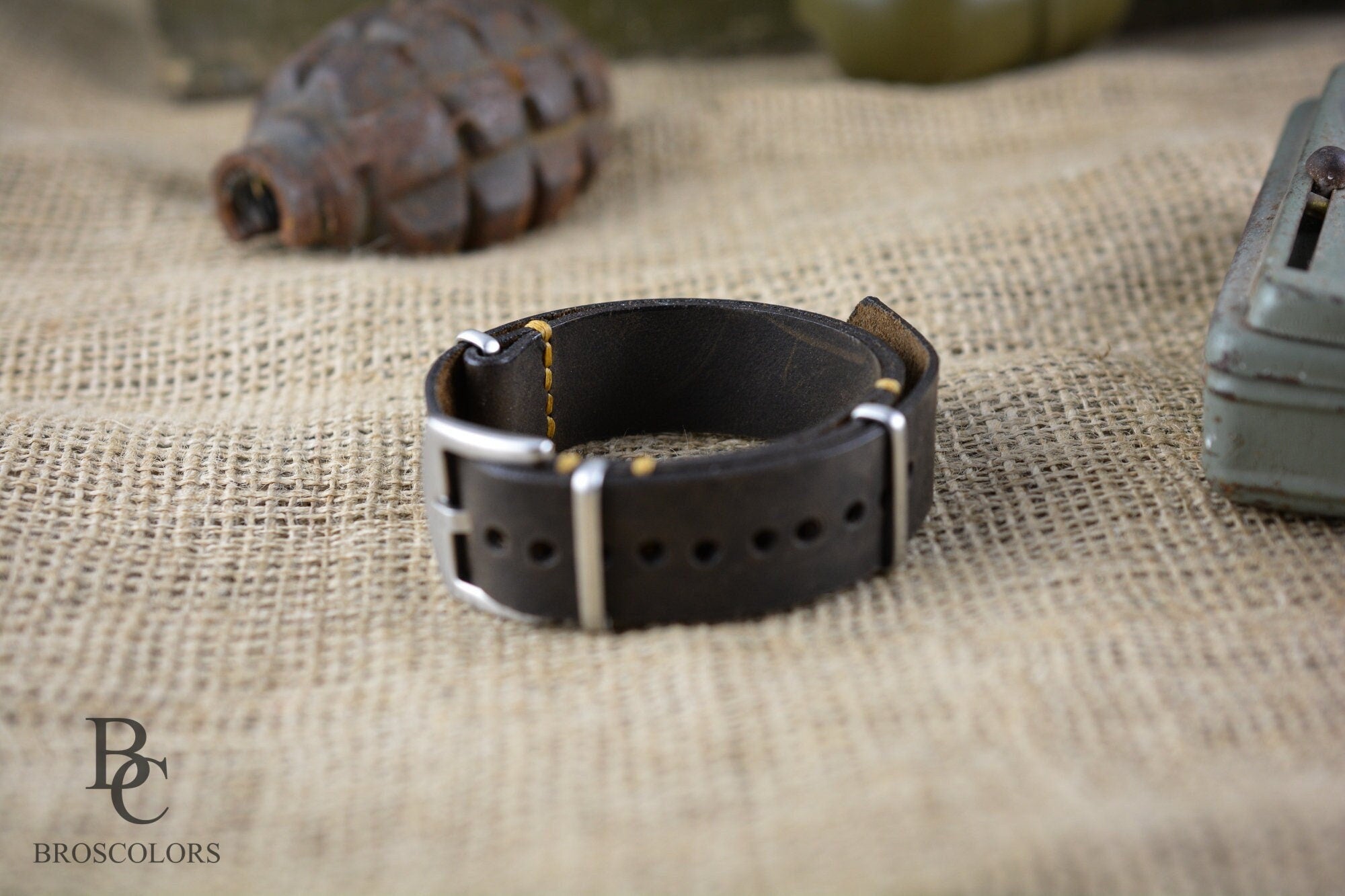 Crazy Horse Zulu Leather Watch Strap - Hand Stitched