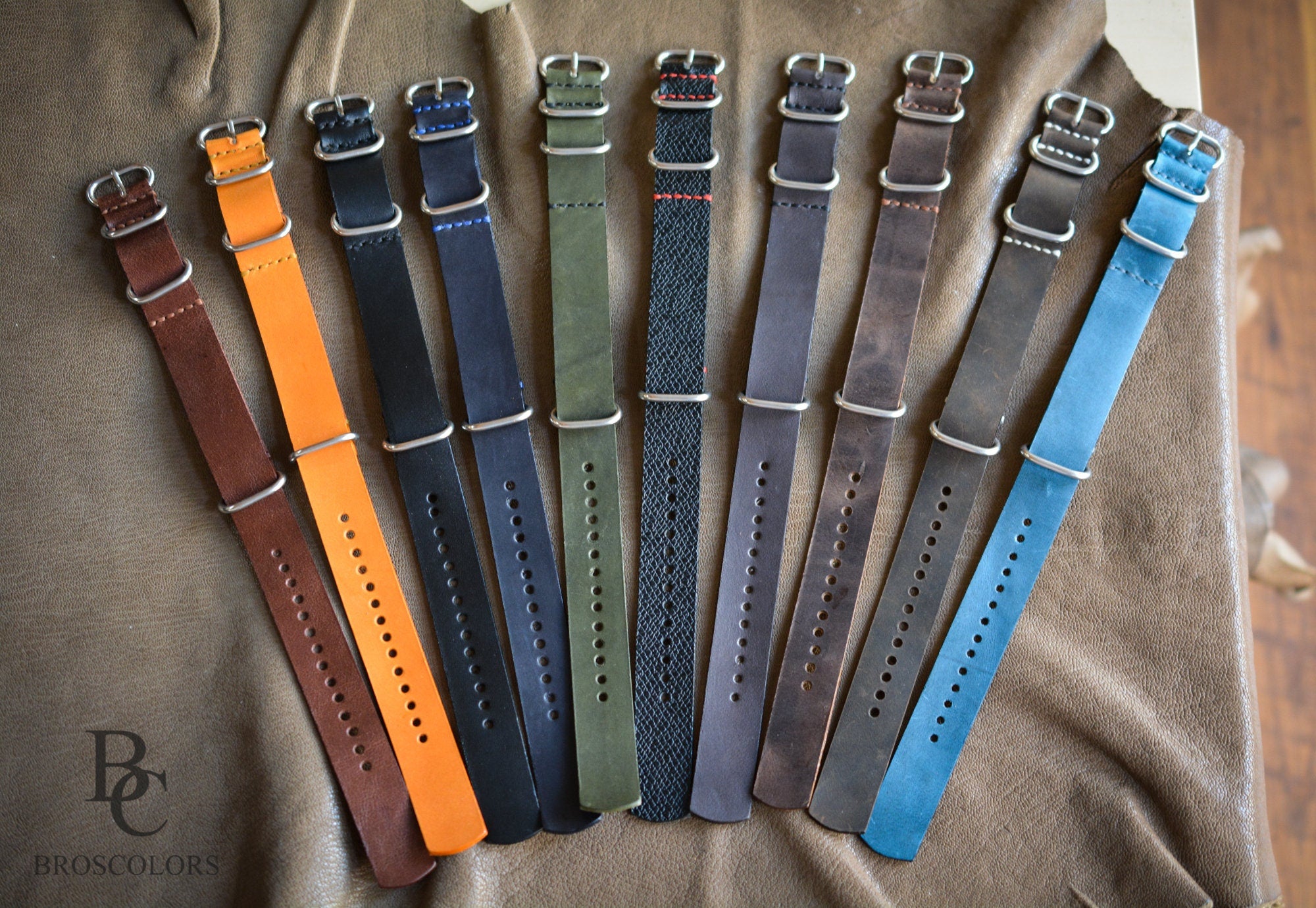 Orange Color Zulu - Handmade Leather Watch Strap