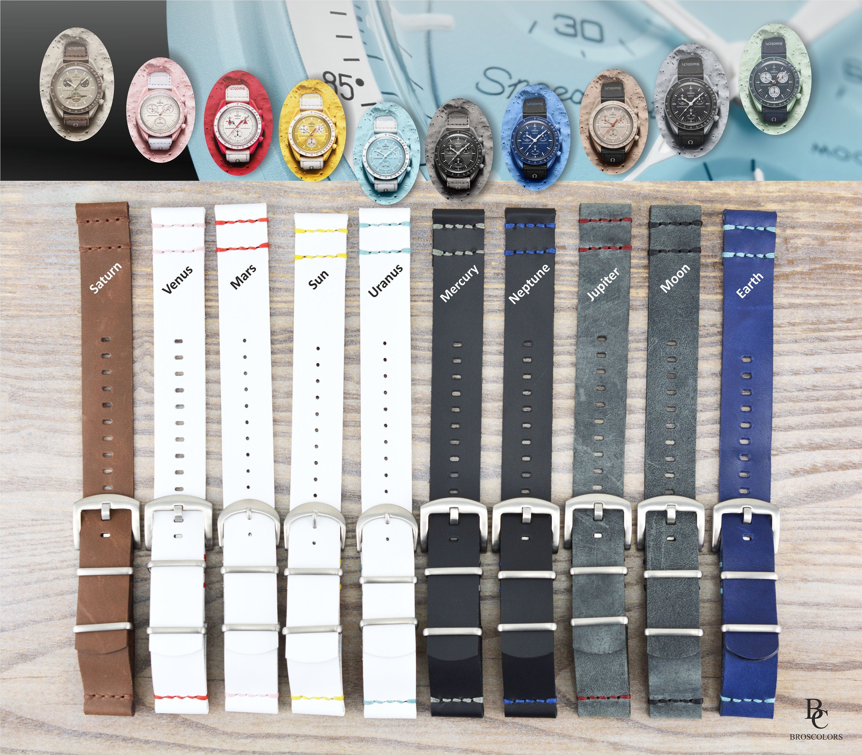 Omega Swatch MoonSwatch Leather Watch band
