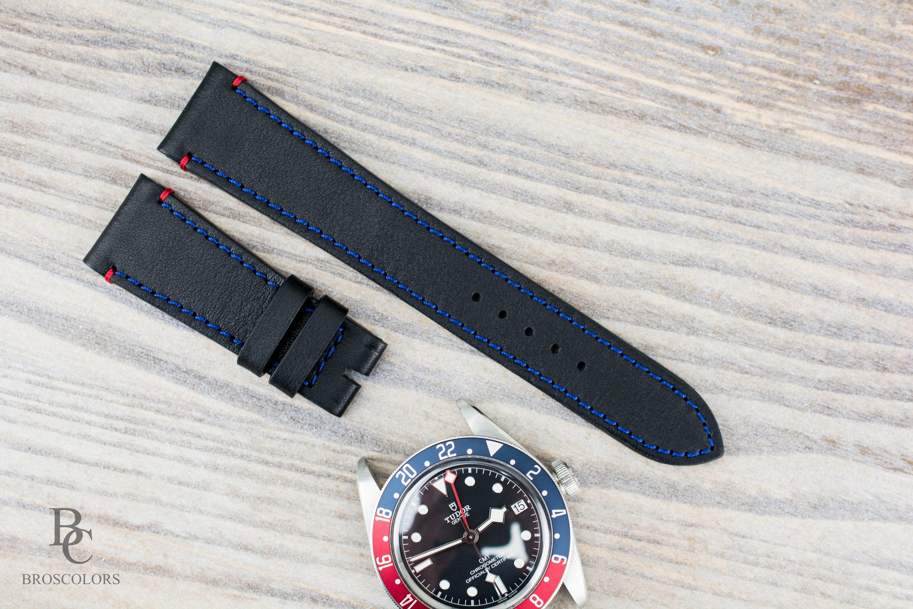Tudor Black Bay GMT Leather Strap - Black Leather