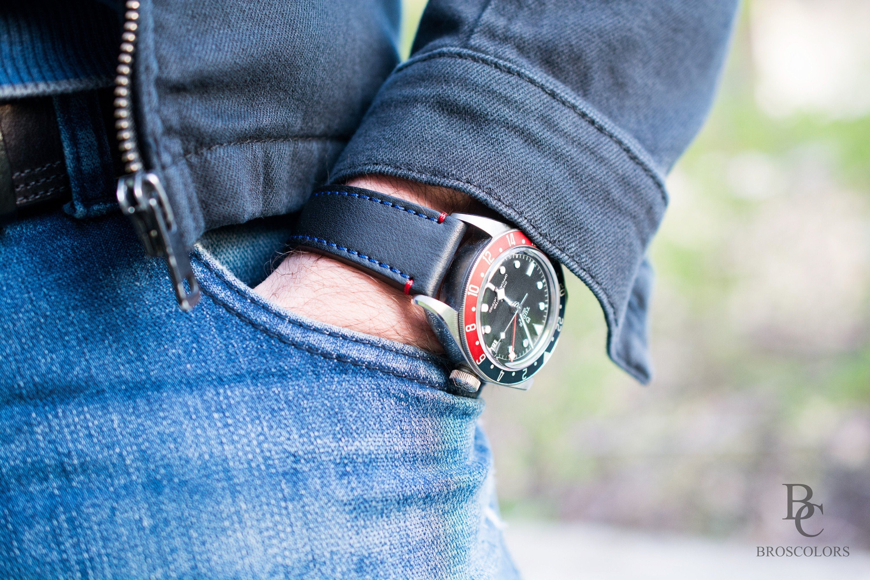 Tudor Black Bay GMT Leather Strap - Black Leather