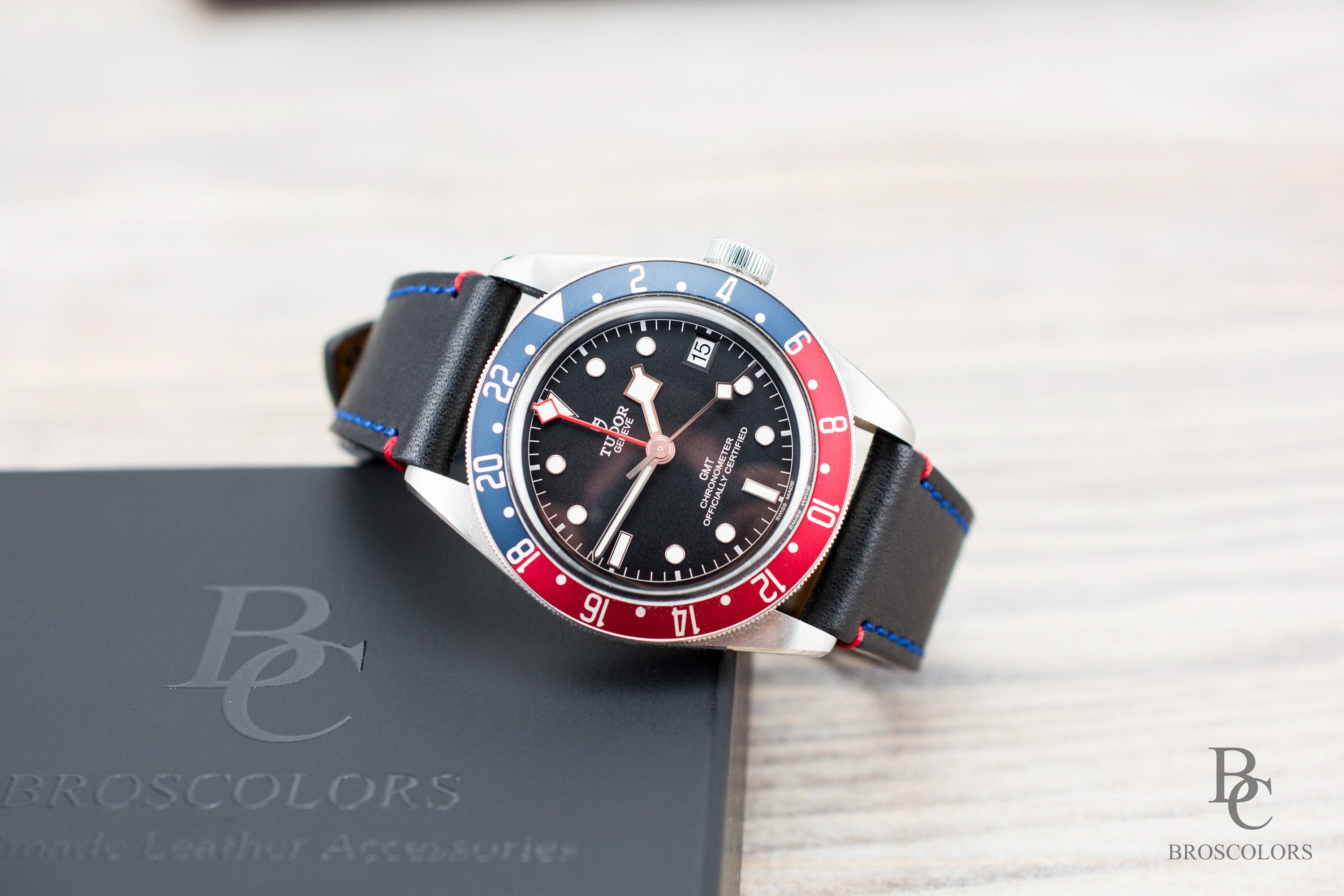 Tudor Black Bay GMT Leather Strap - Black Leather