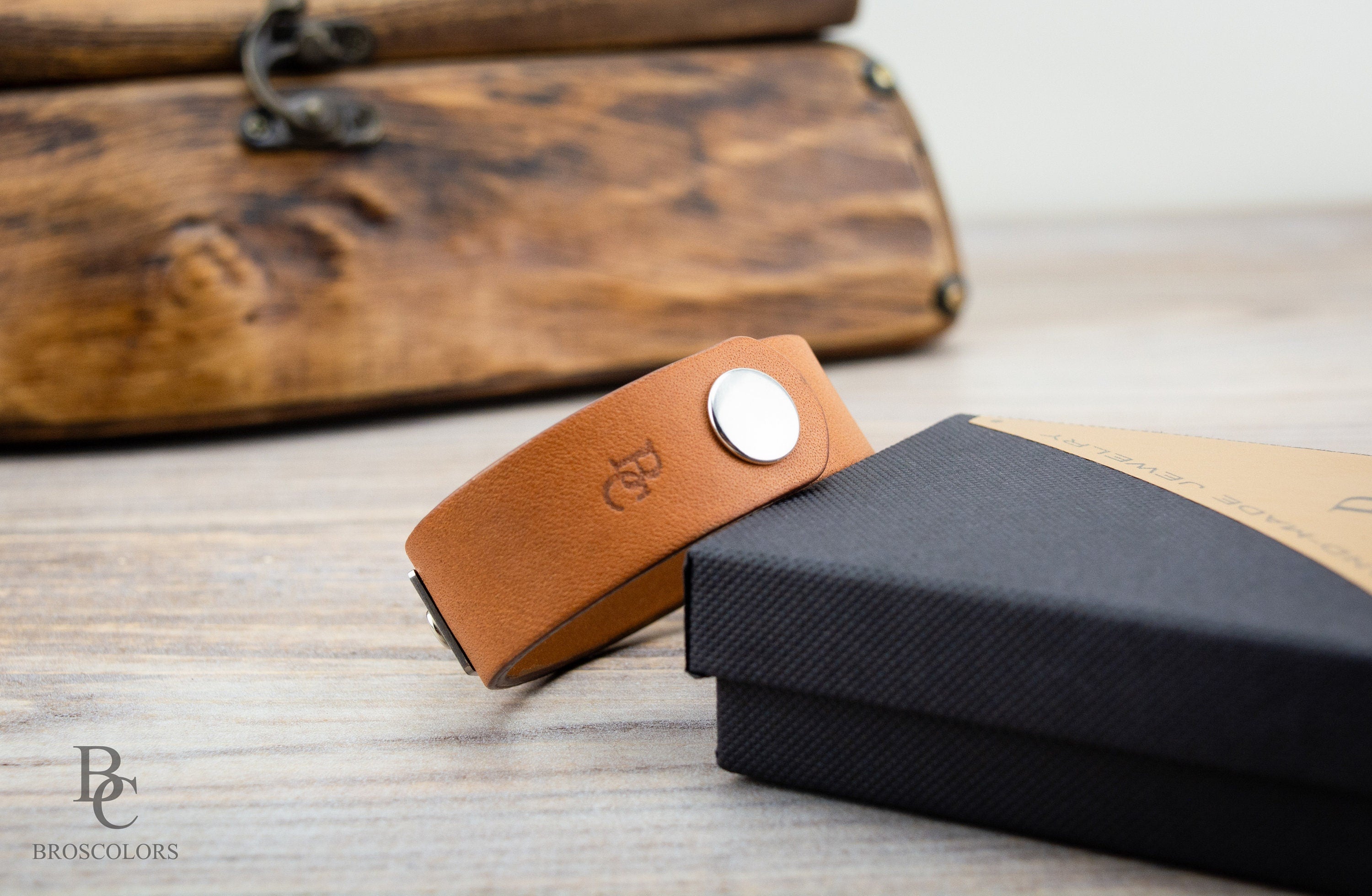 Leather and Steel Bracelet - Actual Handwriting