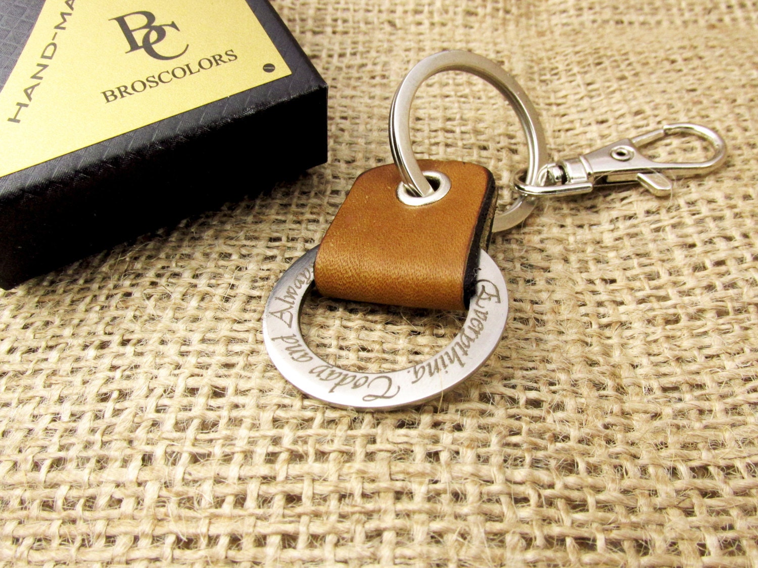 Leather & Steel Keychain
