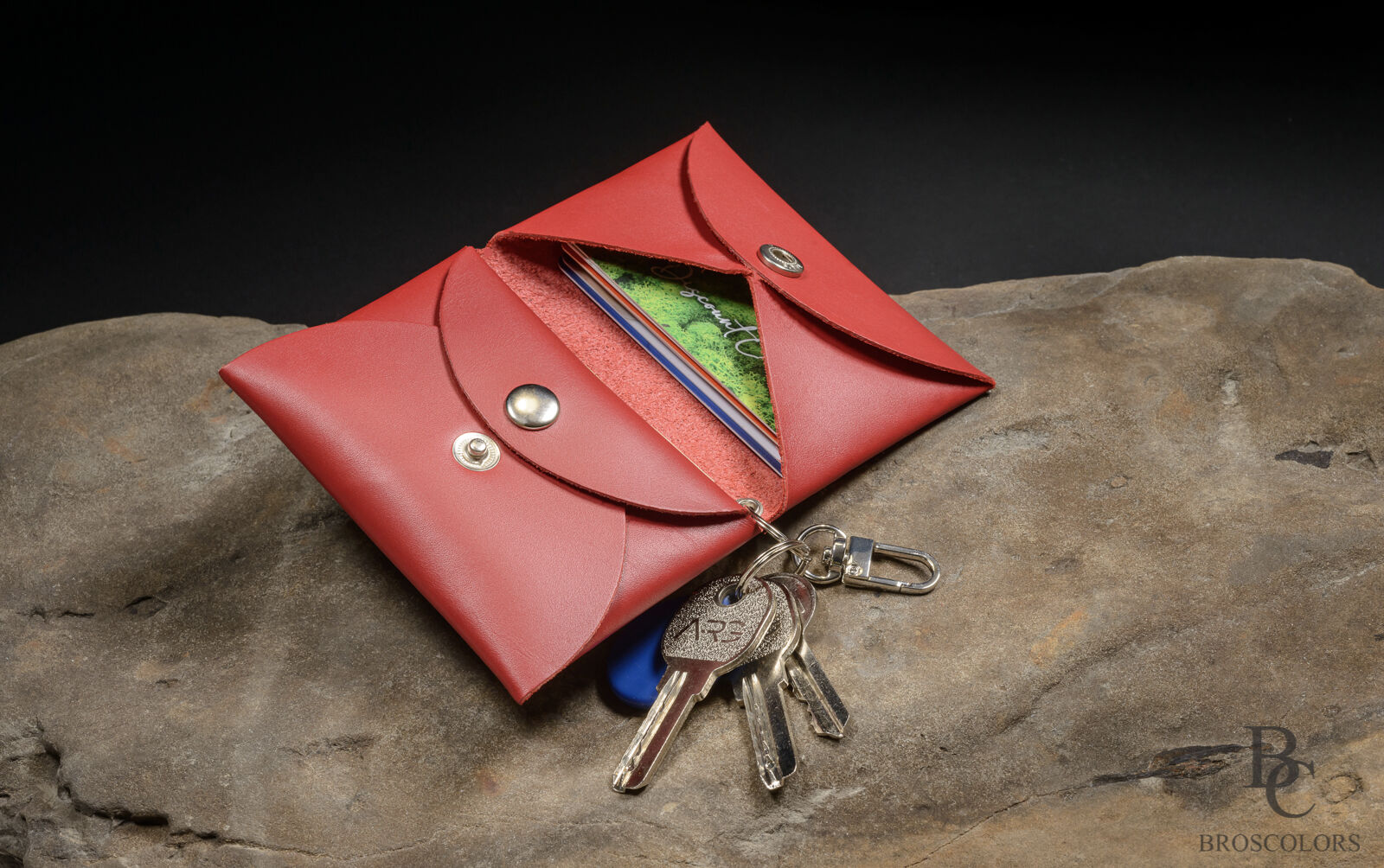 Minimalist Origami Leather Wallet, Red Leather Wallet Customized, Unisex Wallet