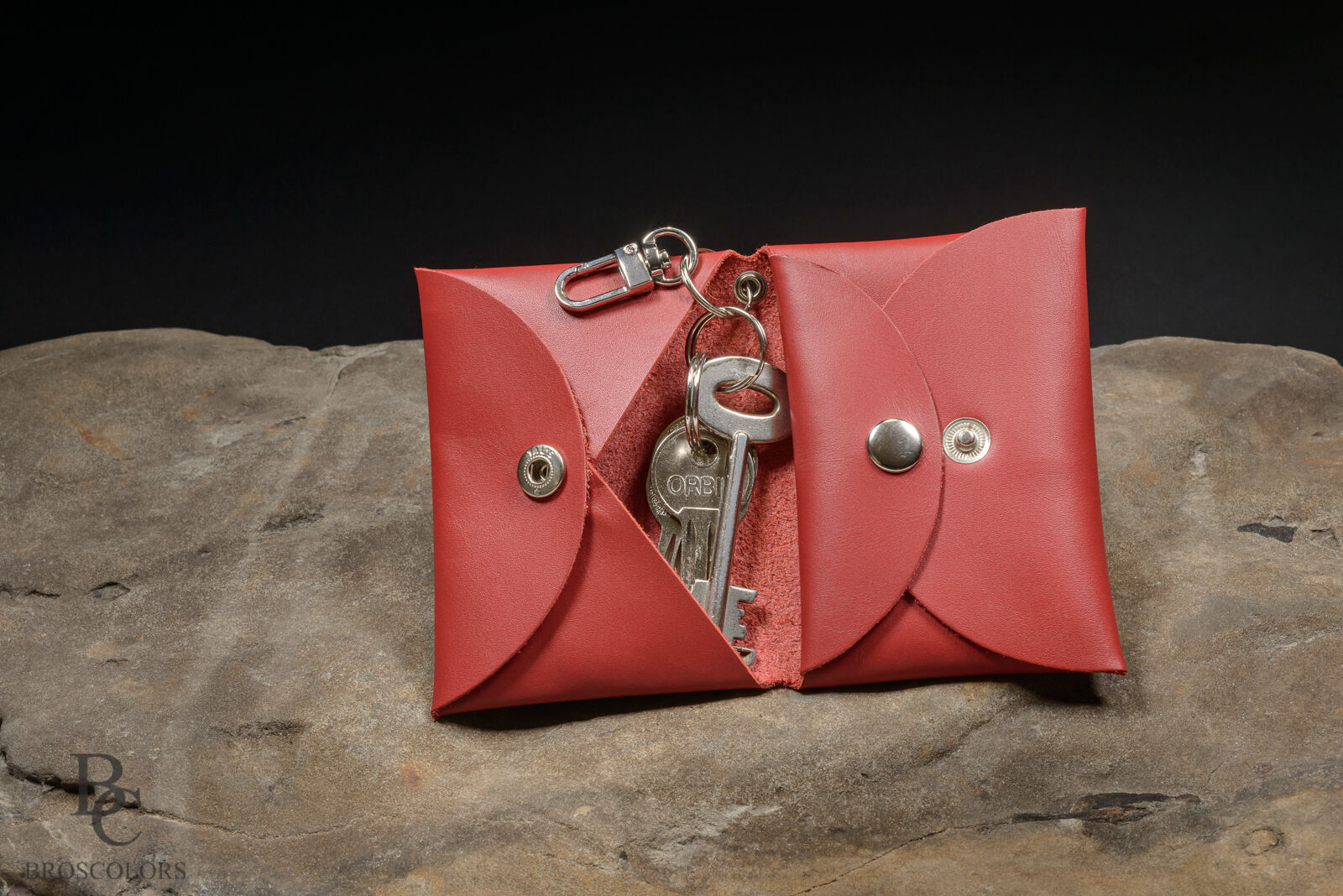 Minimalist Origami Leather Wallet, Red Leather Wallet Customized, Unisex Wallet