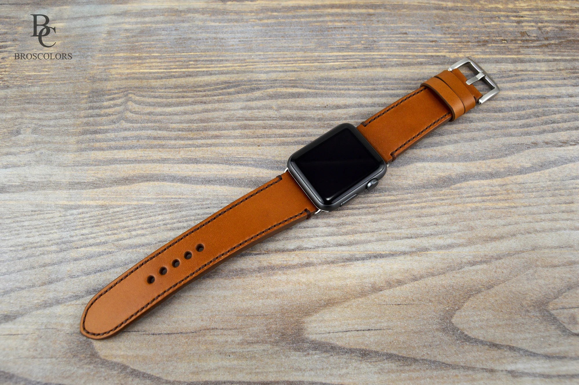 Apple Leather Watch Band - Camel Brown