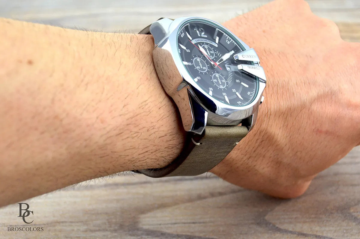 Crazy Horse Leather Watch Strap - Green