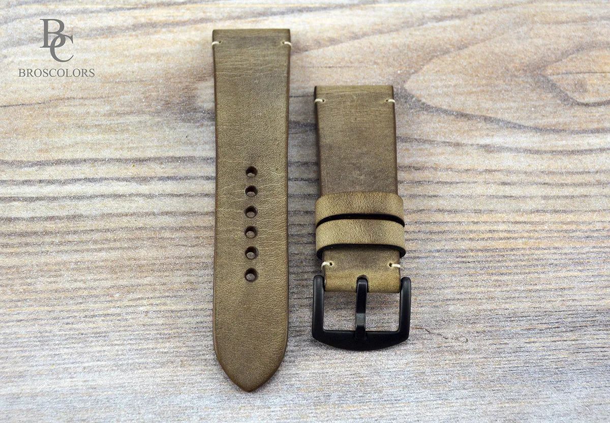Crazy Horse Leather Watch Strap - Green