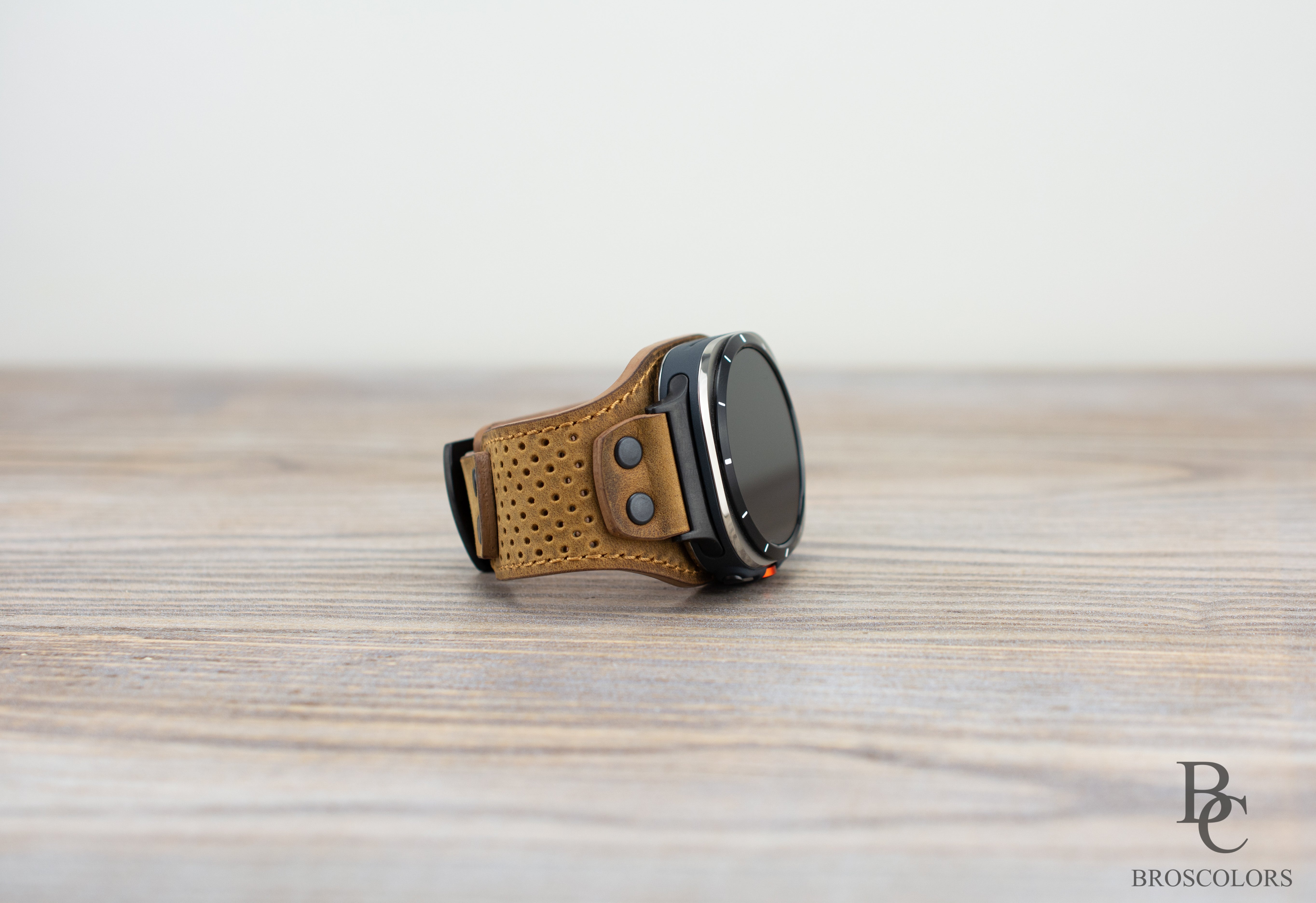 Brown Leather Cuff Band for Samsung Galaxy Ultra 47mm / Galaxy 8 Classic