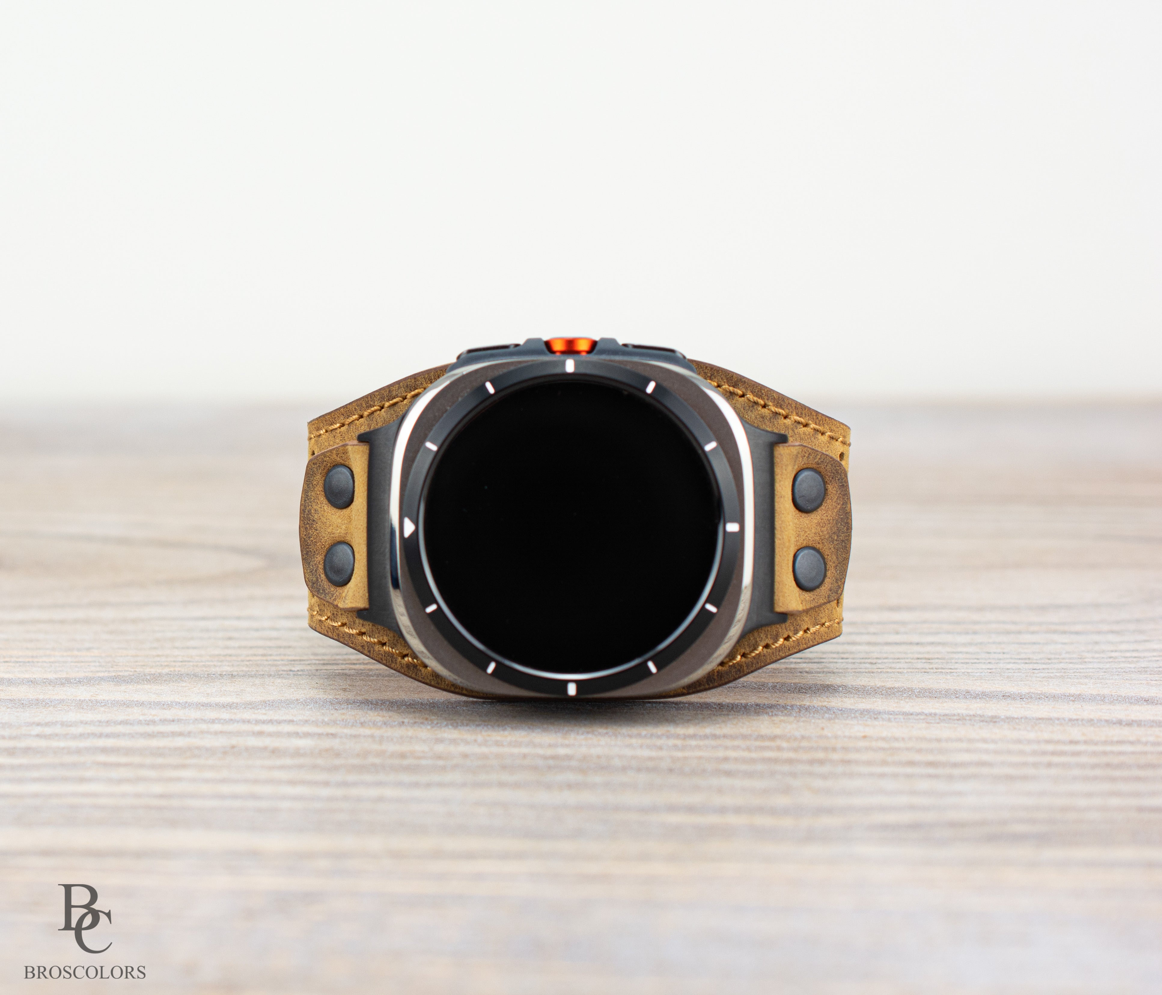 Brown Leather Cuff Band for Samsung Galaxy Ultra 47mm / Galaxy 8 Classic