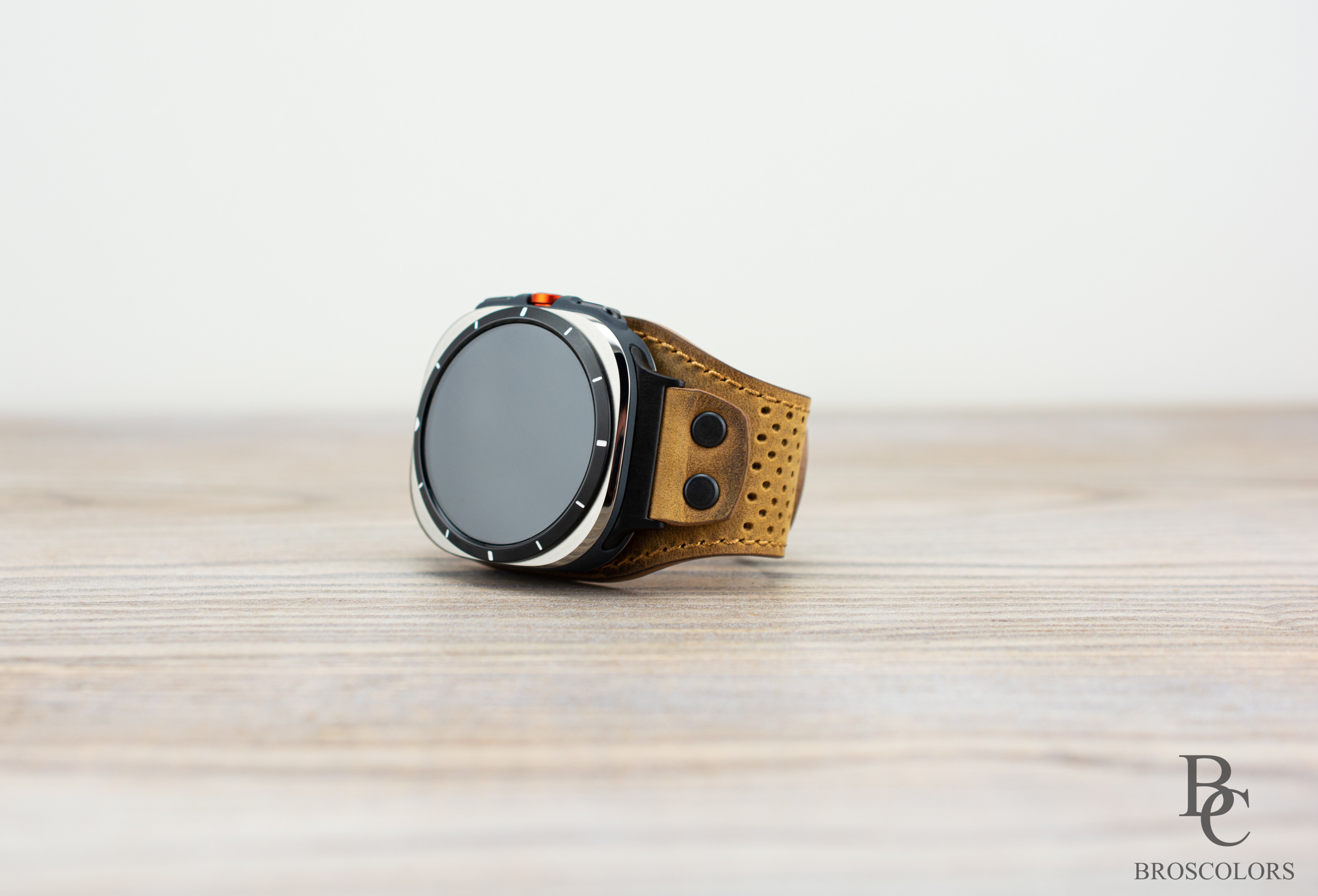 Brown Leather Cuff Band for Samsung Galaxy Ultra 47mm / Galaxy 8 Classic